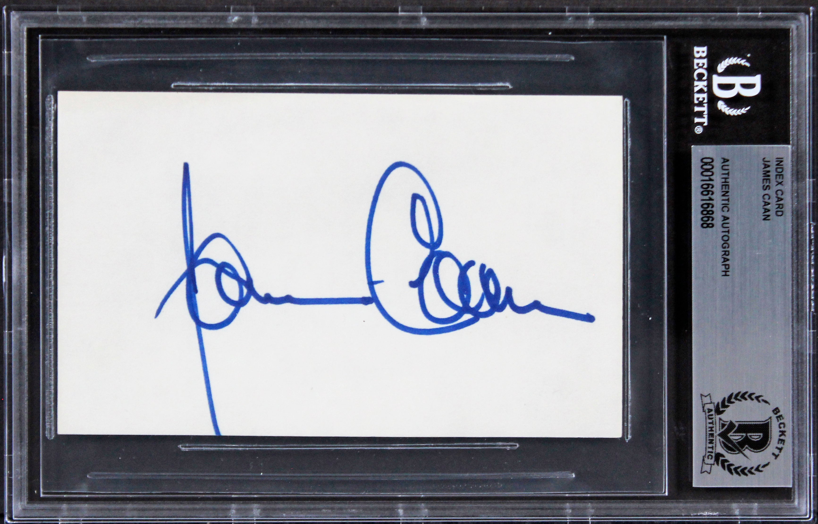 James Caan The Godfather Authentic Signed 3x5 Index Card Autographed BAS Slabbed