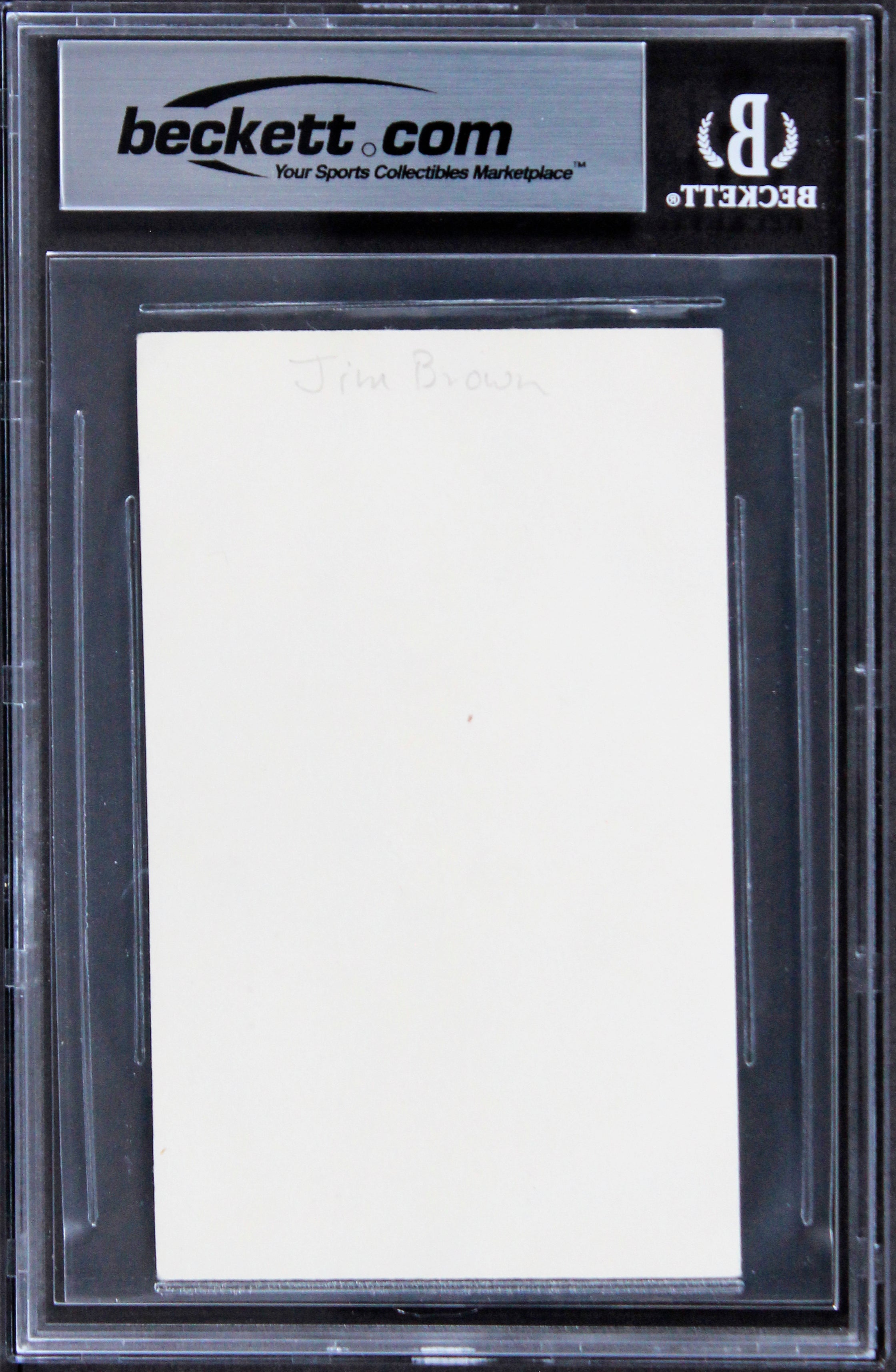 Browns Jim Brown Authentic Signed 3x5 Index Card Autographed BAS Slabbed