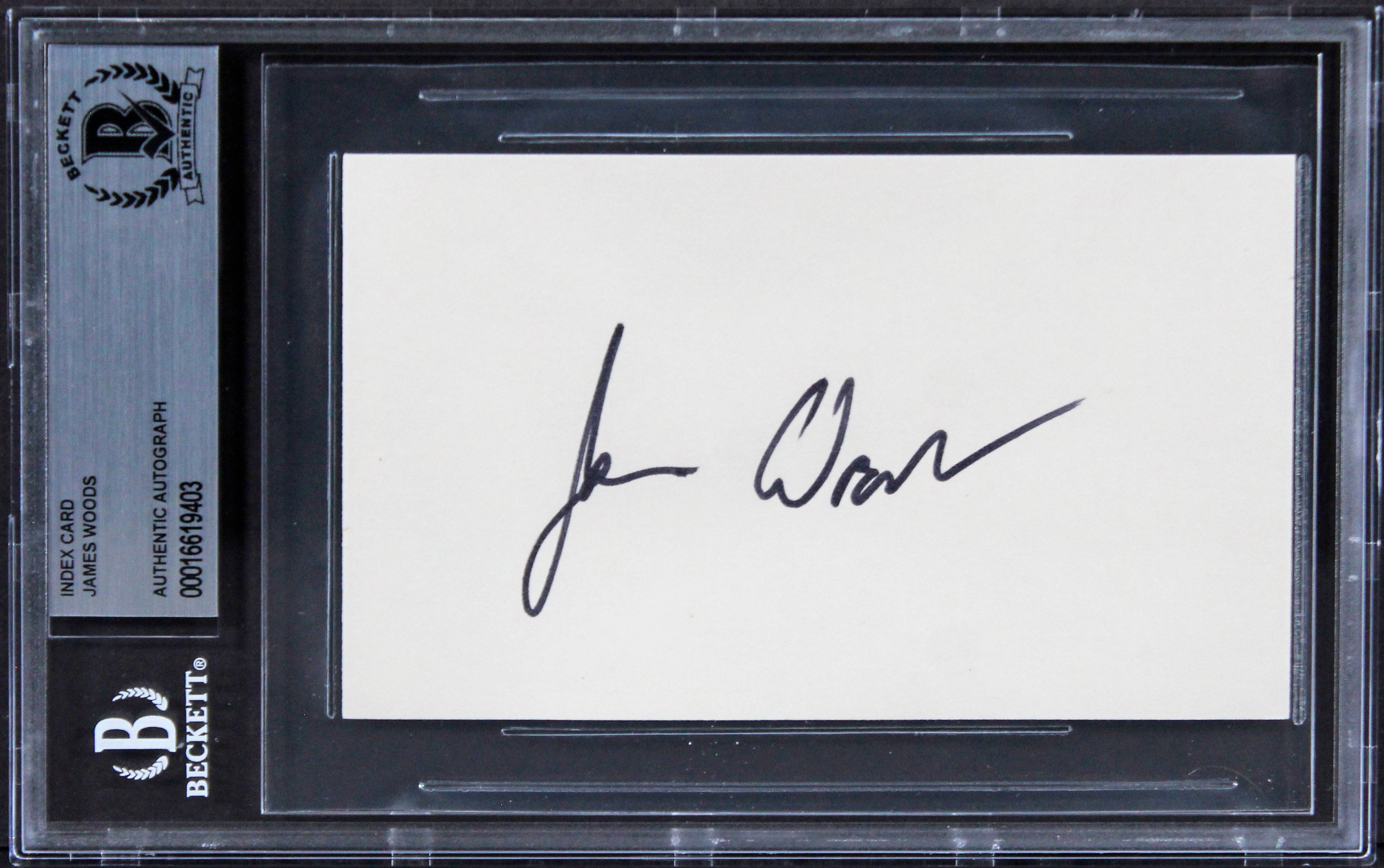 James Woods John Carpenter's Vampires Signed 3x5 Index Card BAS Slabbed
