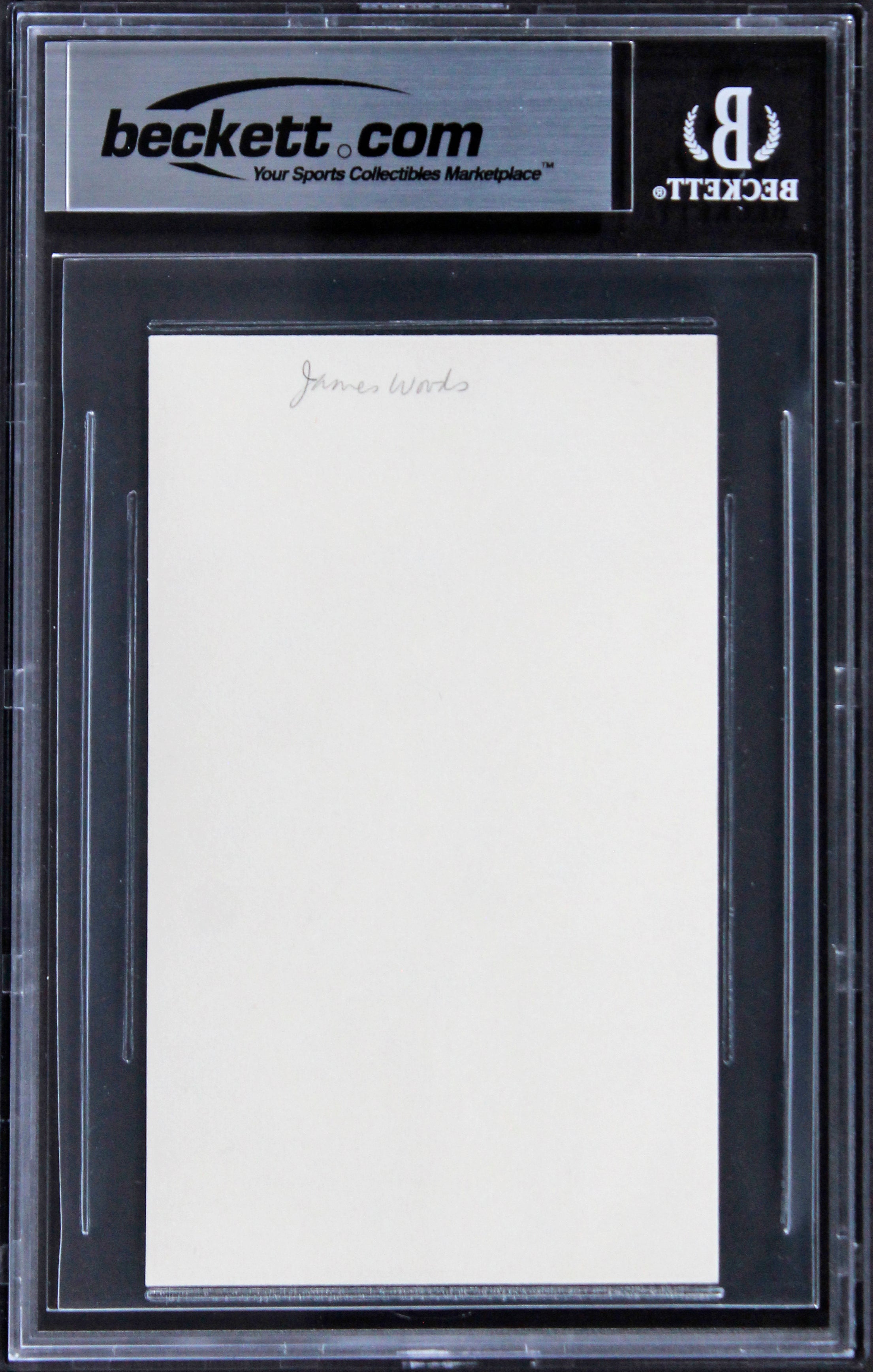 James Woods John Carpenter's Vampires Signed 3x5 Index Card BAS Slabbed