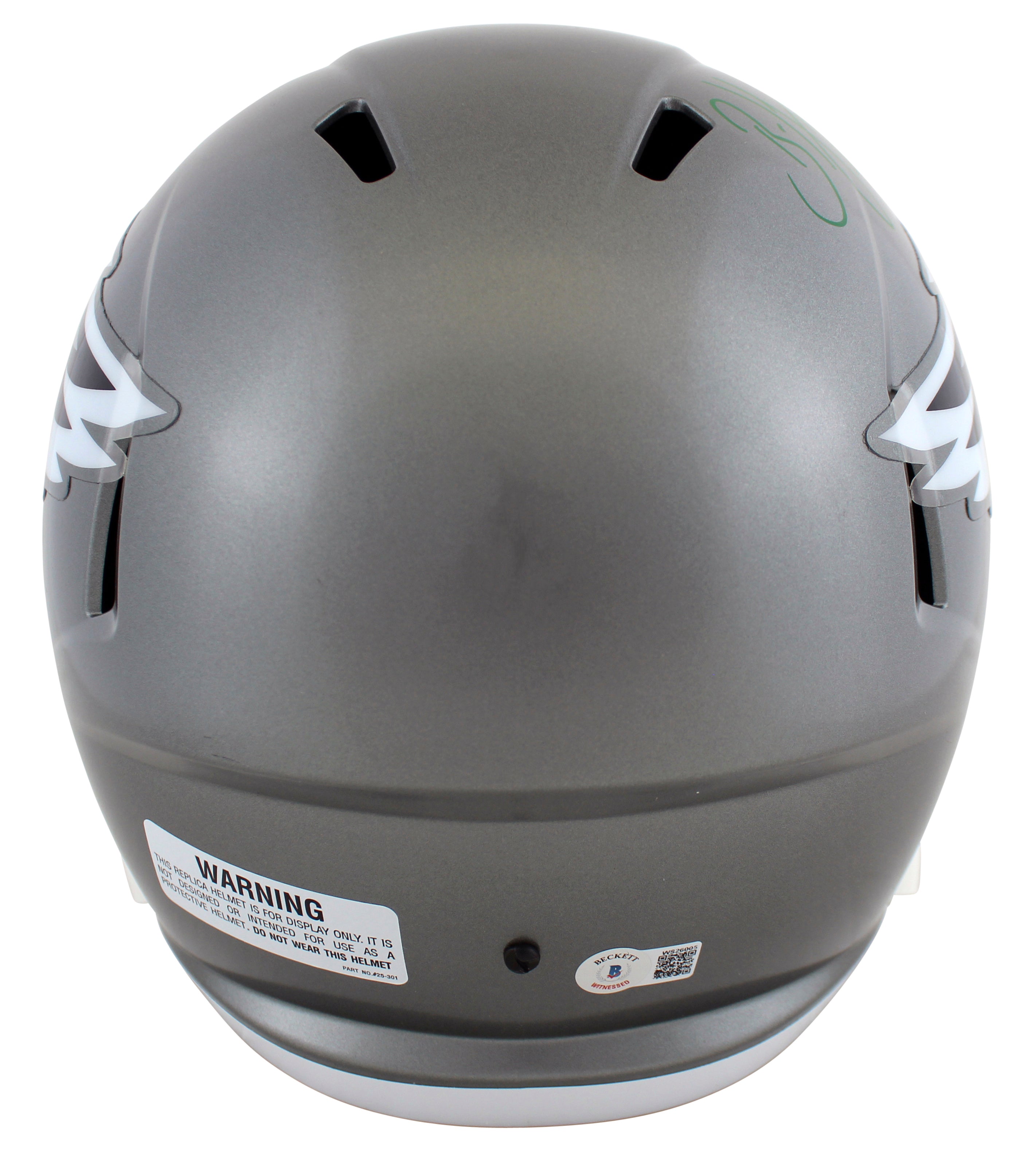 Eagles Brian Dawkins Signed Flash Full Size Speed Rep Helmet BAS Witnessed