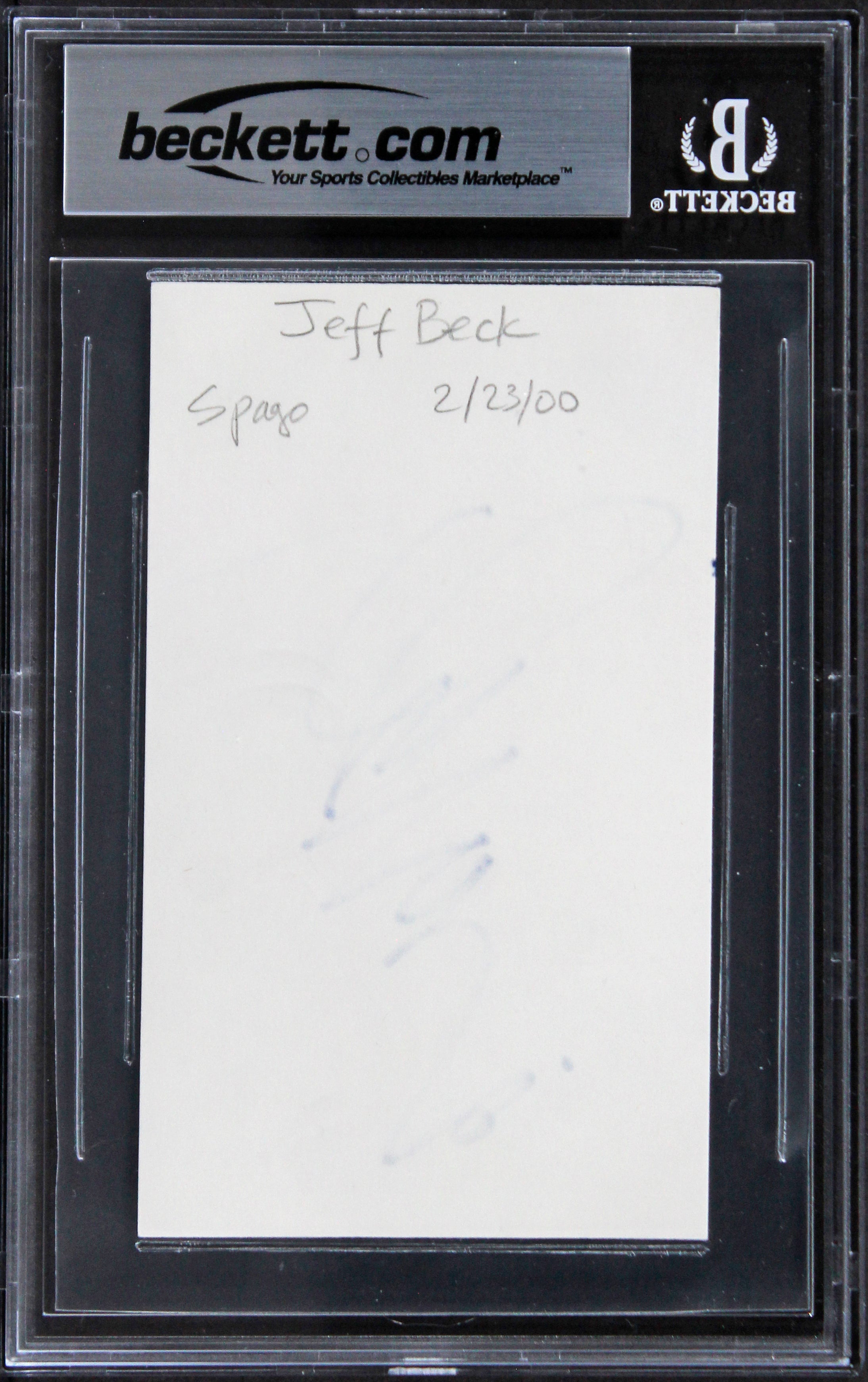 Jeff Beck Musician Authentic Signed 3x5 Index Card Autographed BAS Slabbed