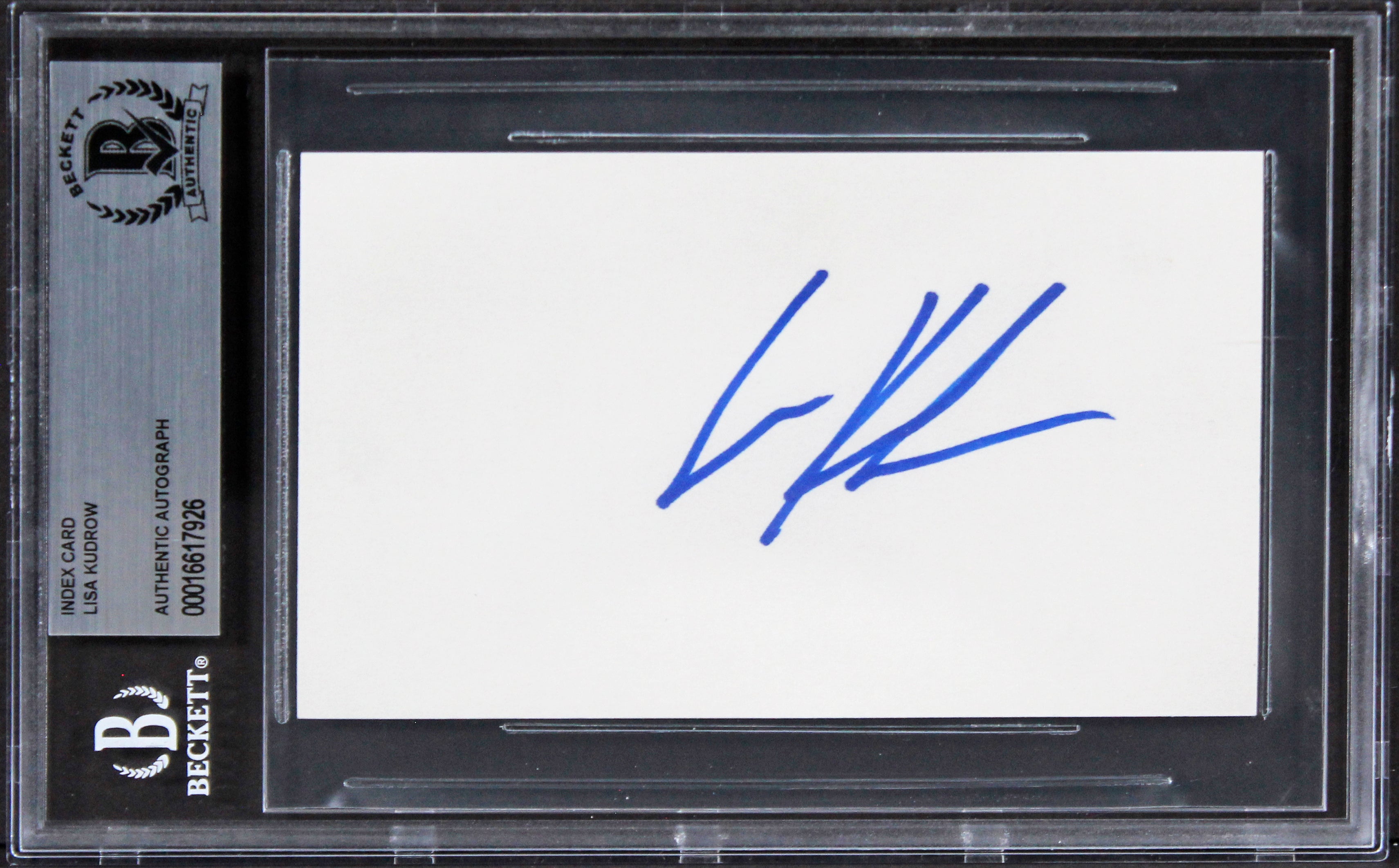 Lisa Kudrow Friends Authentic Signed 3x5 Index Card Autographed BAS Slabbed