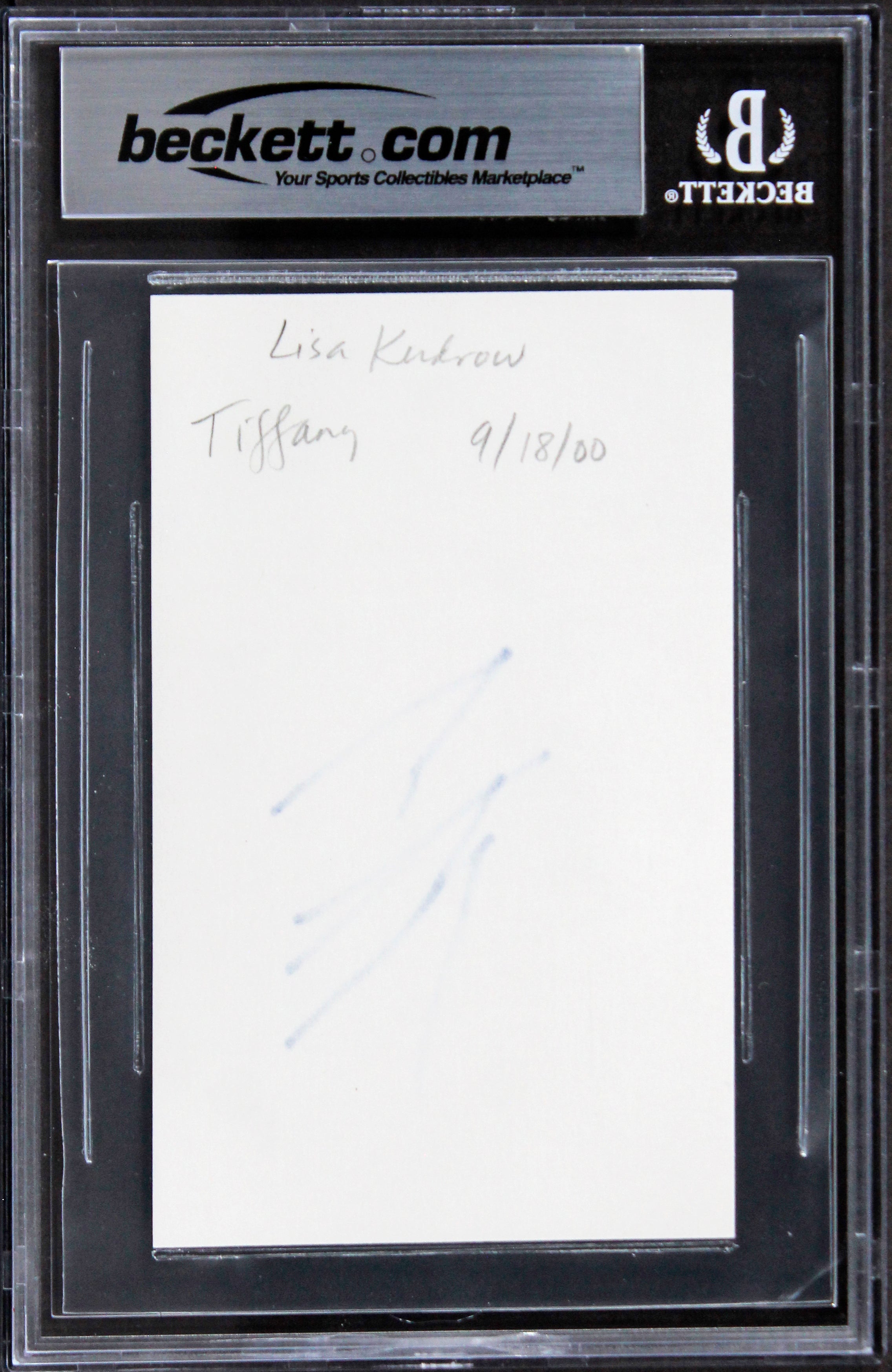 Lisa Kudrow Friends Authentic Signed 3x5 Index Card Autographed BAS Slabbed