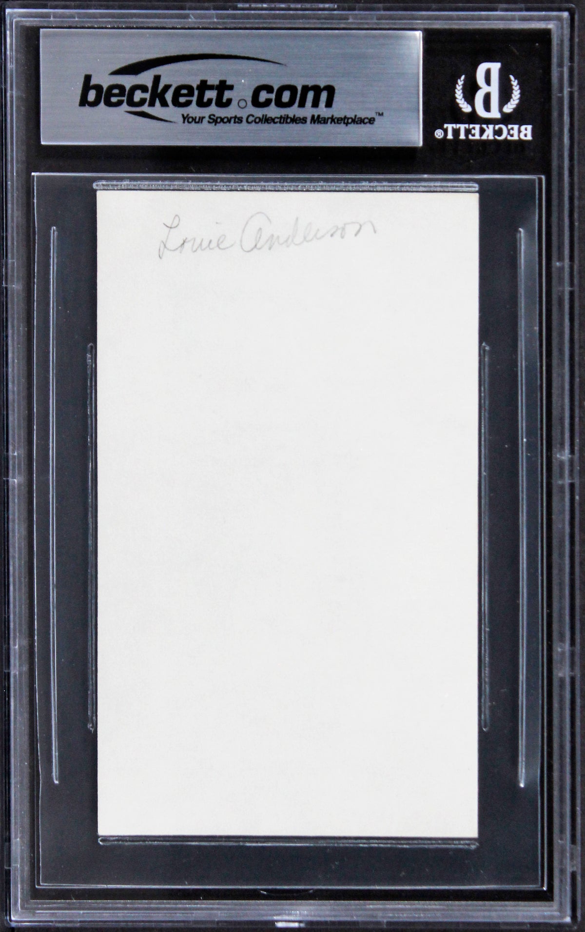 Louie Anderson Life with Louie "Peace" Signed 3x5 Index Card BAS Slabbed