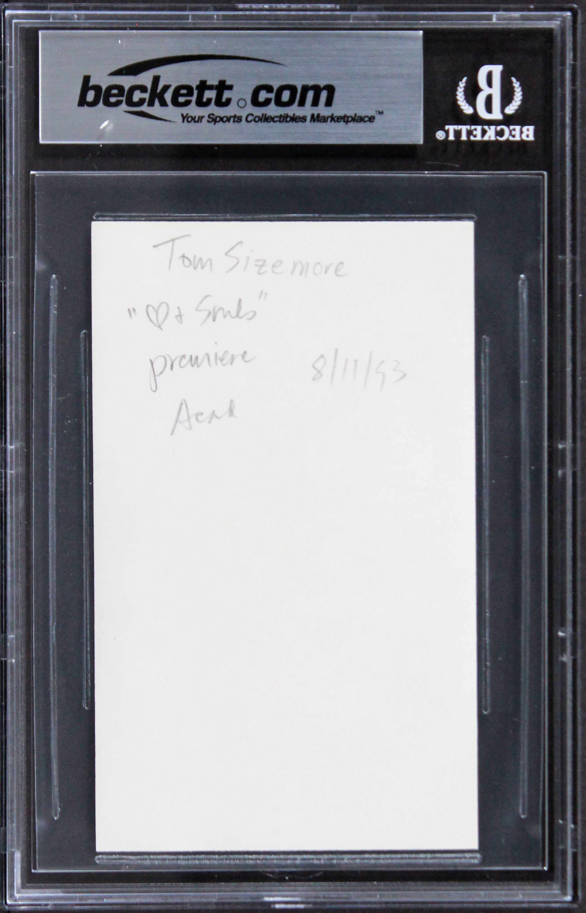 Tom Sizemore Saving Private Ryan Authentic Signed 3x5 Index Card BAS Slabbed 3