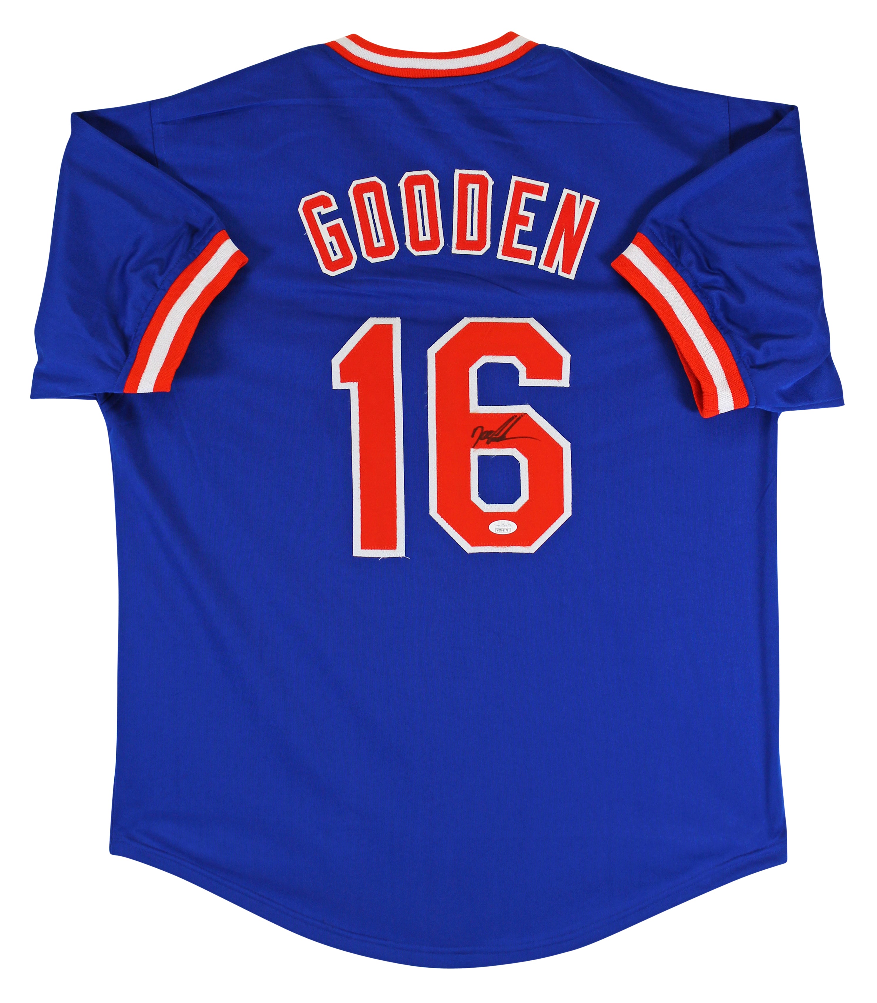 Mets Doc Gooden Authentic Signed Blue Jersey Autographed JSA Witness