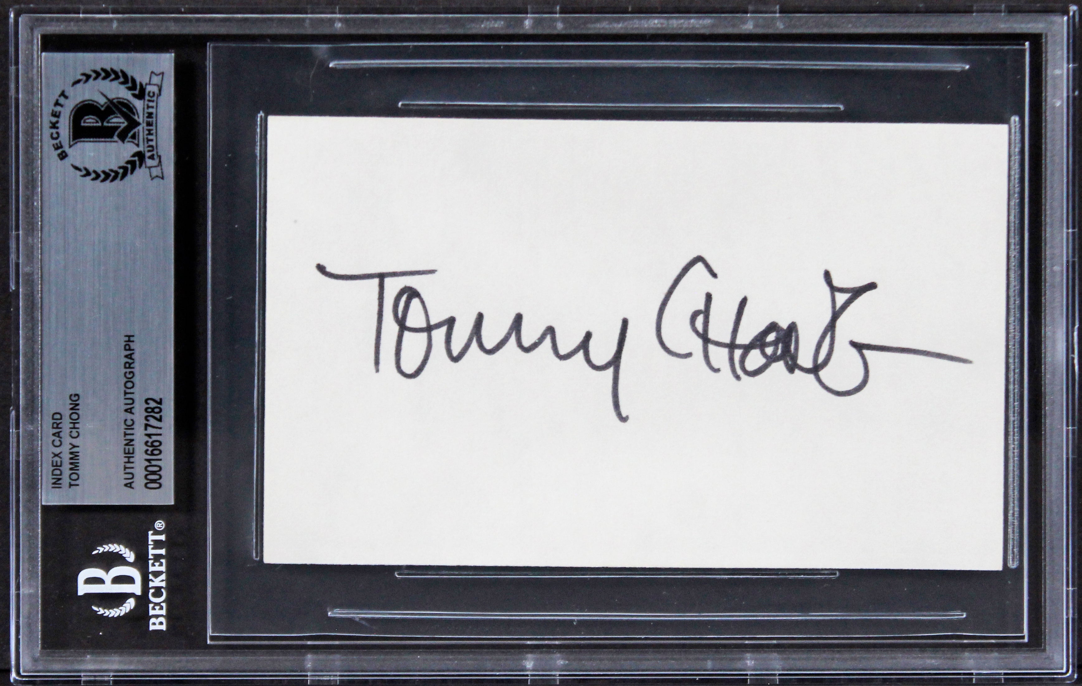 Tommy Chong Up in Smoke Authentic Signed 3x5 Index Card BAS Slabbed 1