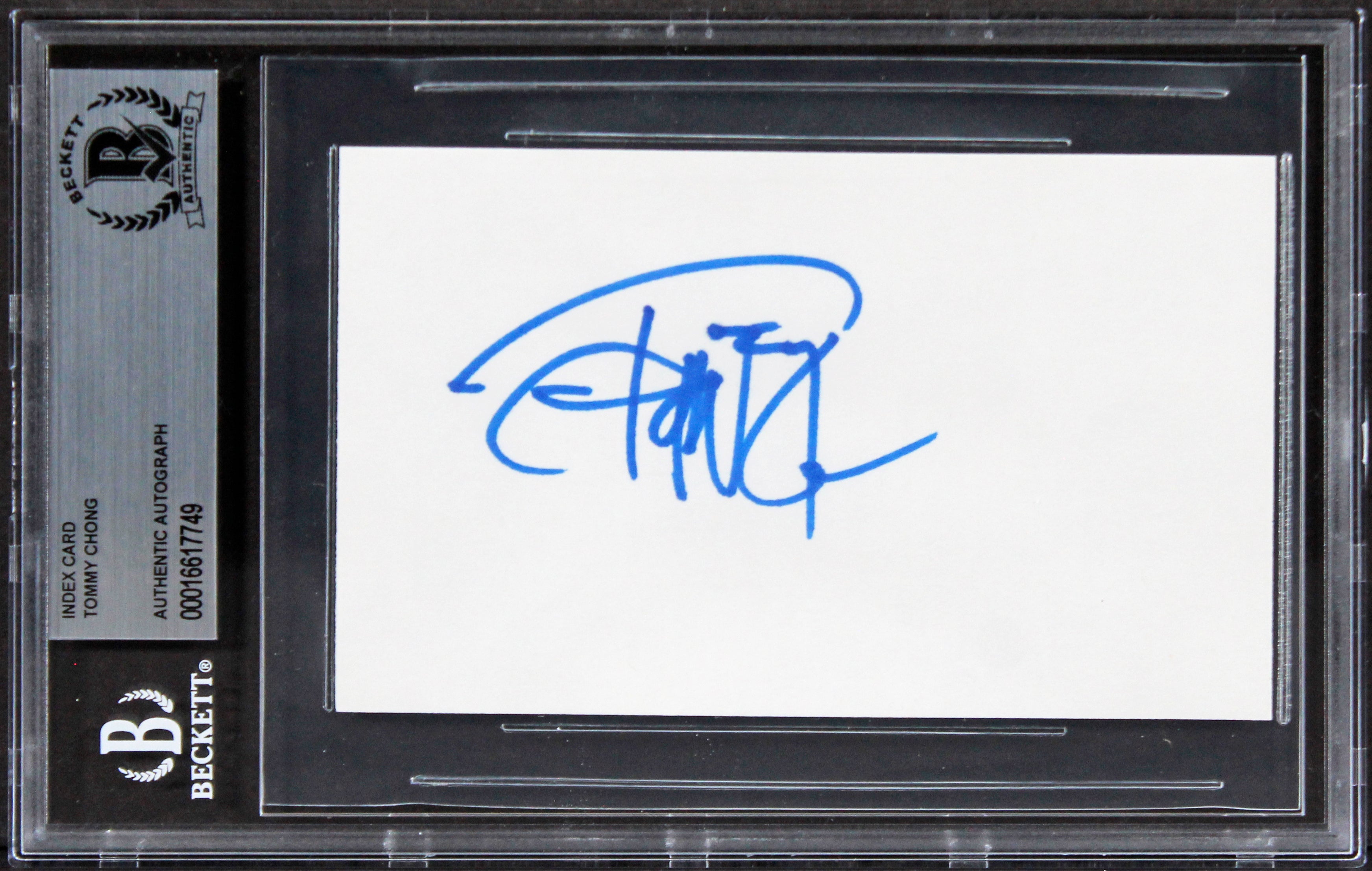 Tommy Chong Up in Smoke Authentic Signed 3x5 Index Card BAS Slabbed 2