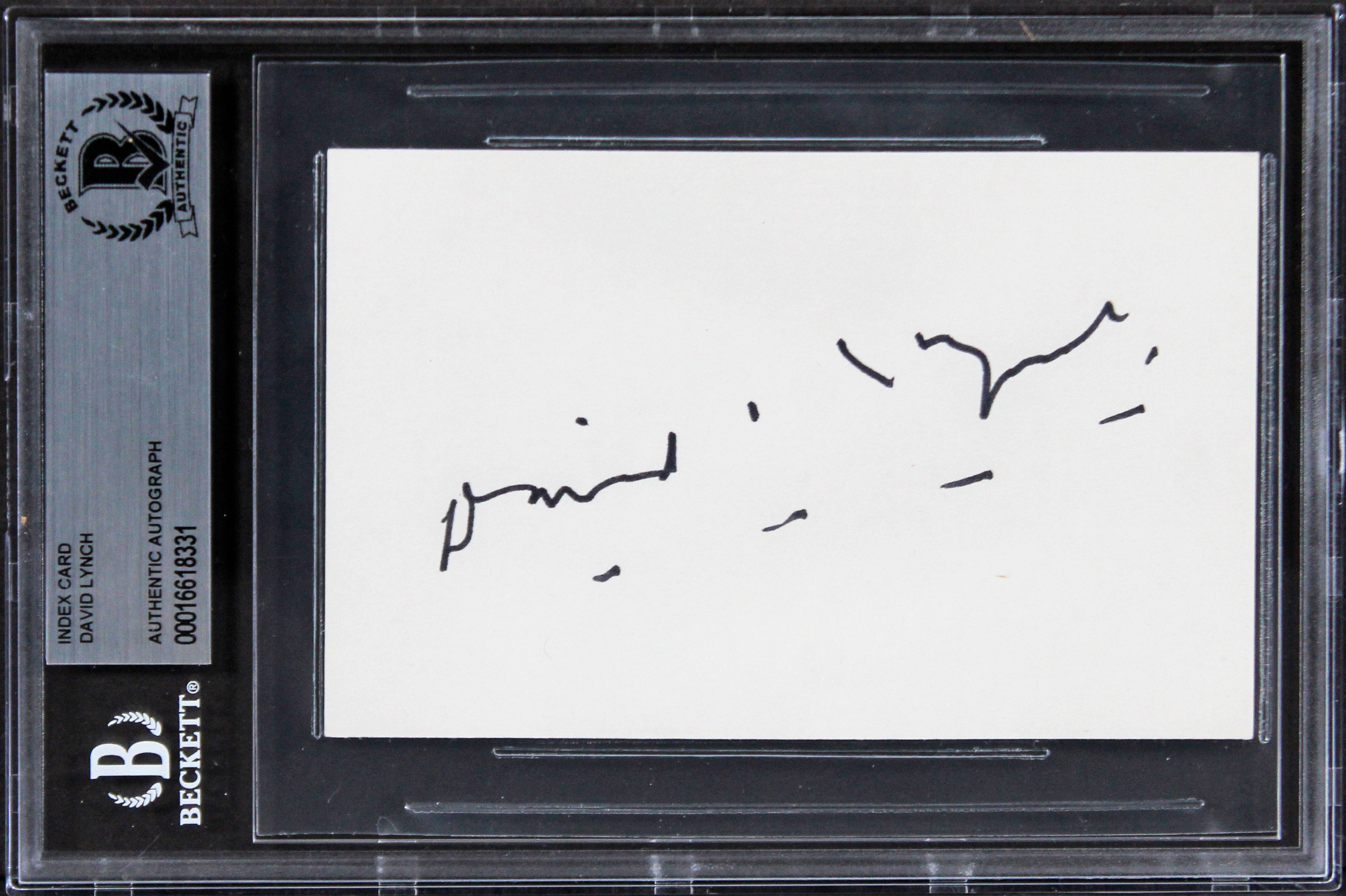 David Lynch Twin Peaks Authentic Signed 3x5 Index Card Autographed BAS Slabbed