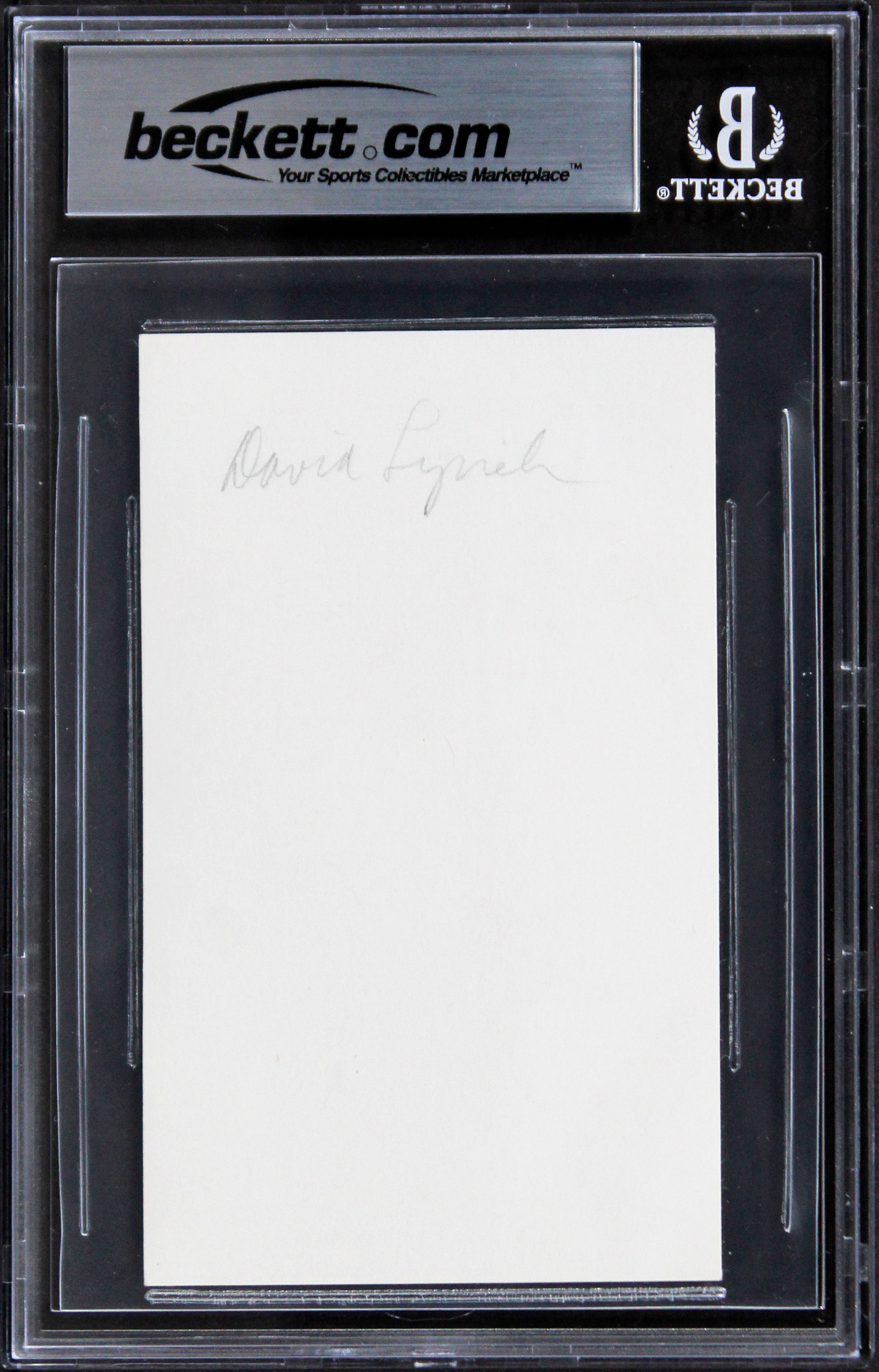 David Lynch Twin Peaks Authentic Signed 3x5 Index Card Autographed BAS Slabbed