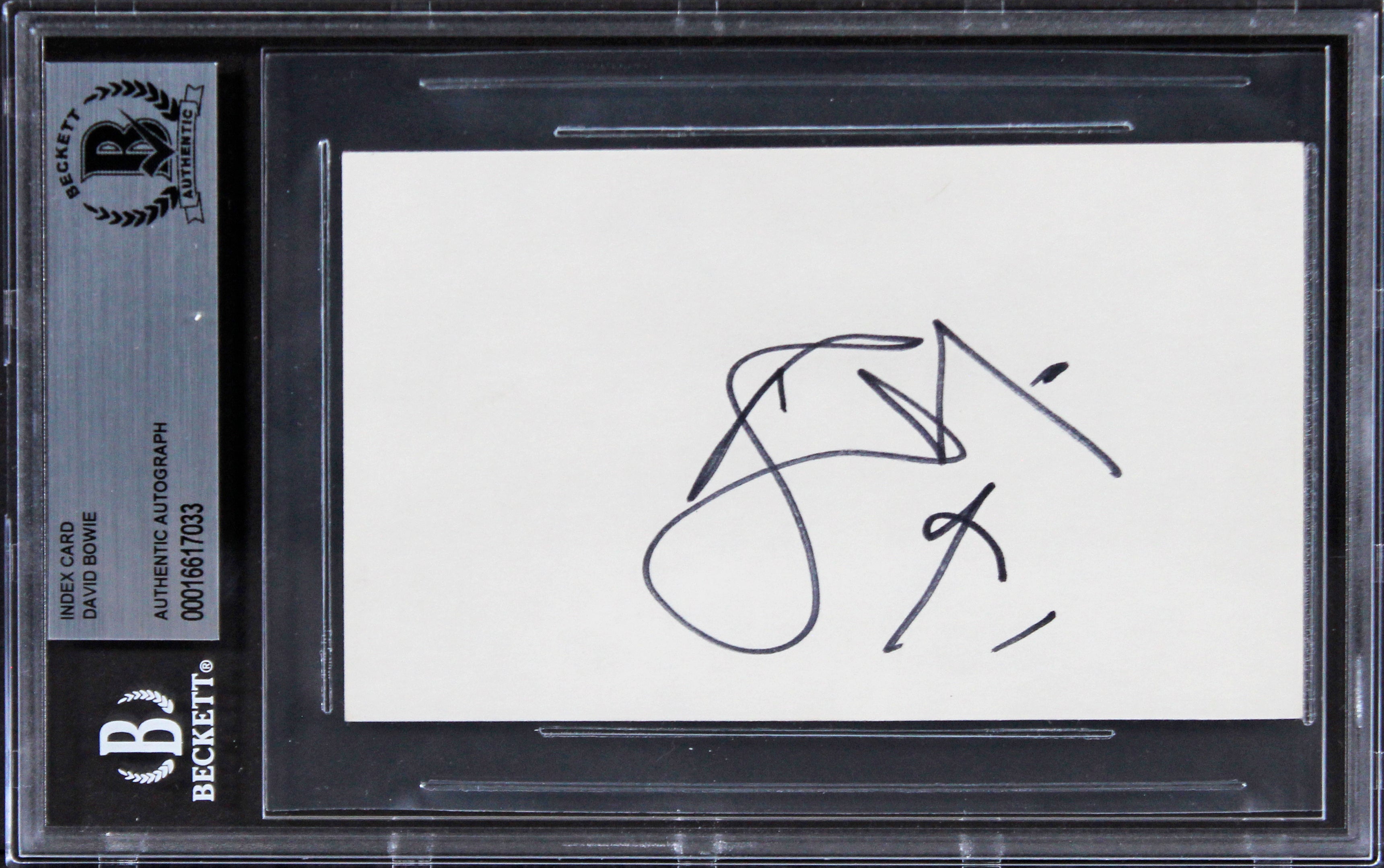 David Bowie Singer Authentic Signed 3x5 Index Card Autographed BAS Slabbed