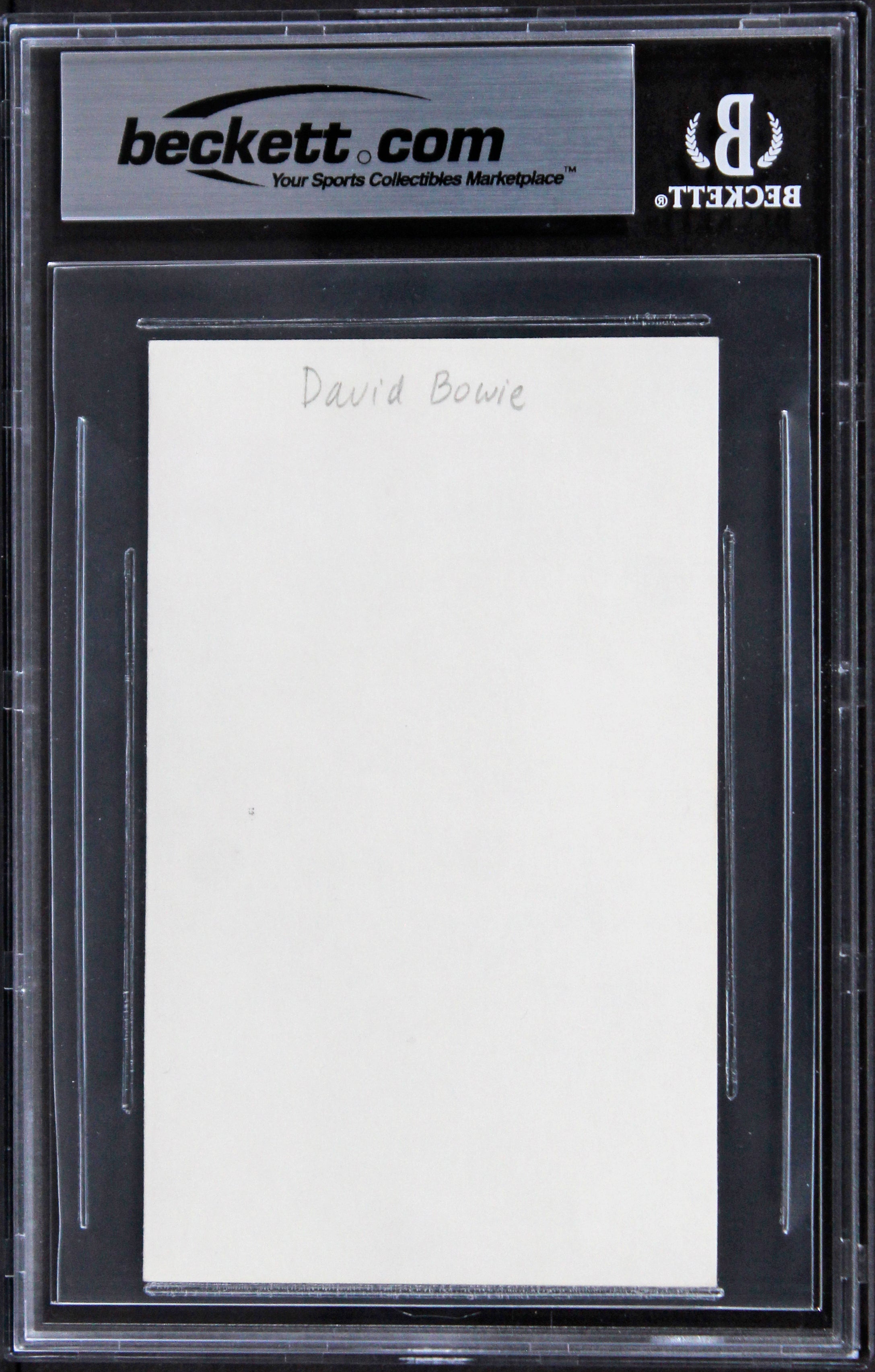 David Bowie Singer Authentic Signed 3x5 Index Card Autographed BAS Slabbed