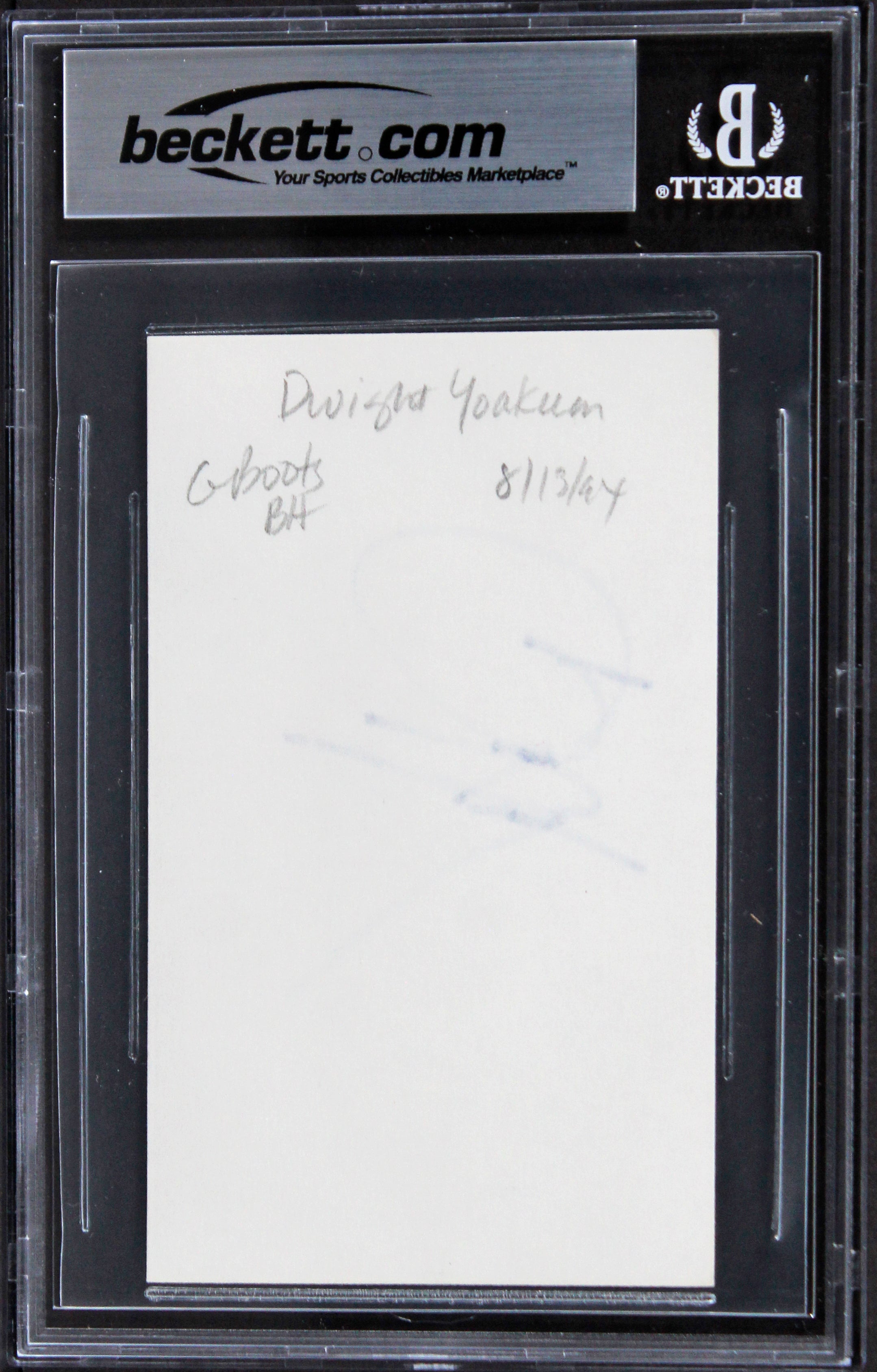 Dwight Yoakam Sling Blade Authentic Signed 3x5 Index Card BAS Slabbed