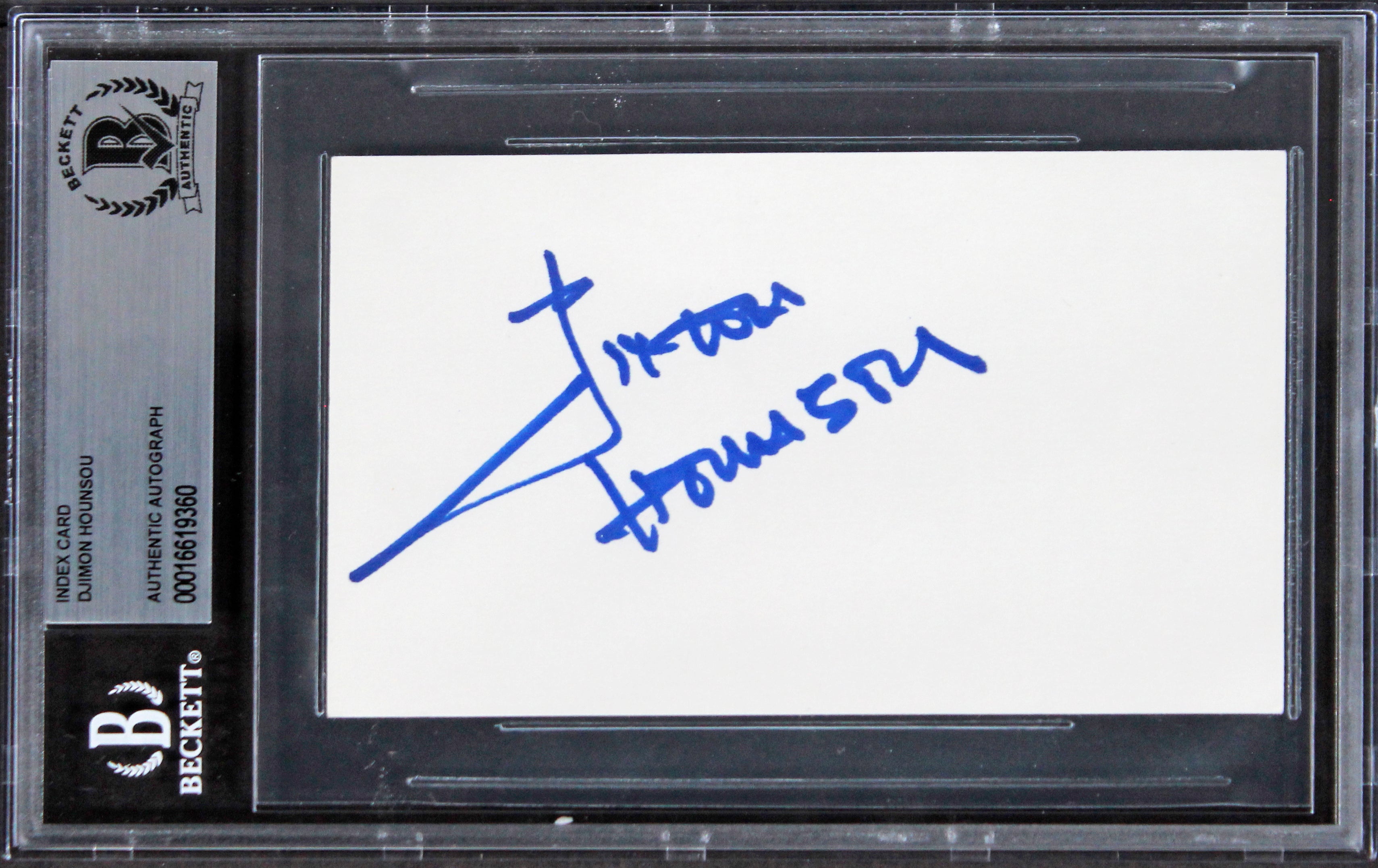 Djimon Hounsou Blood Diamond Authentic Signed 3x5 Index Card BAS Slabbed