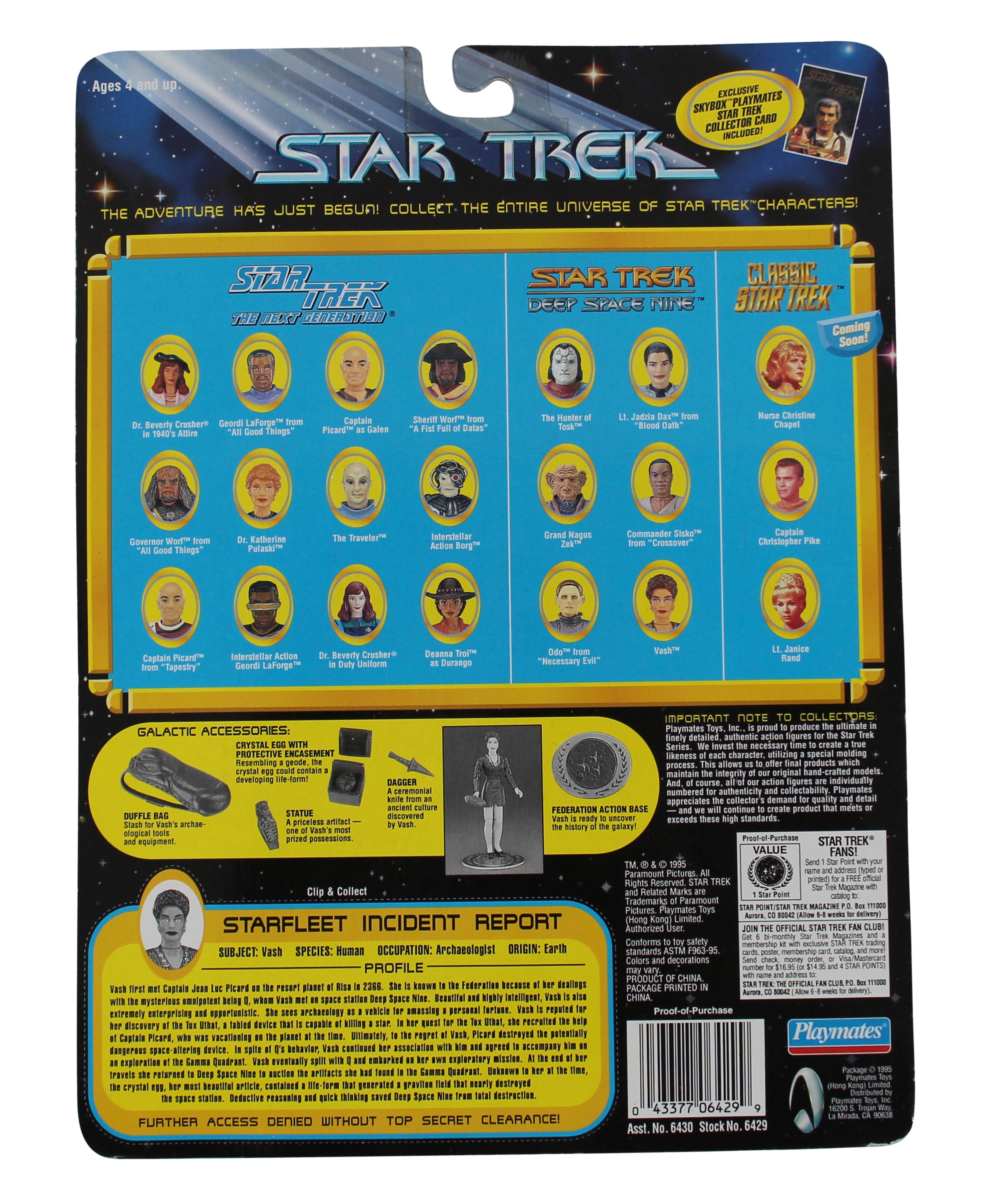1995 Star Trek Playmates Action Figure Set Deanna Troi, Jadzia Dax & Vash