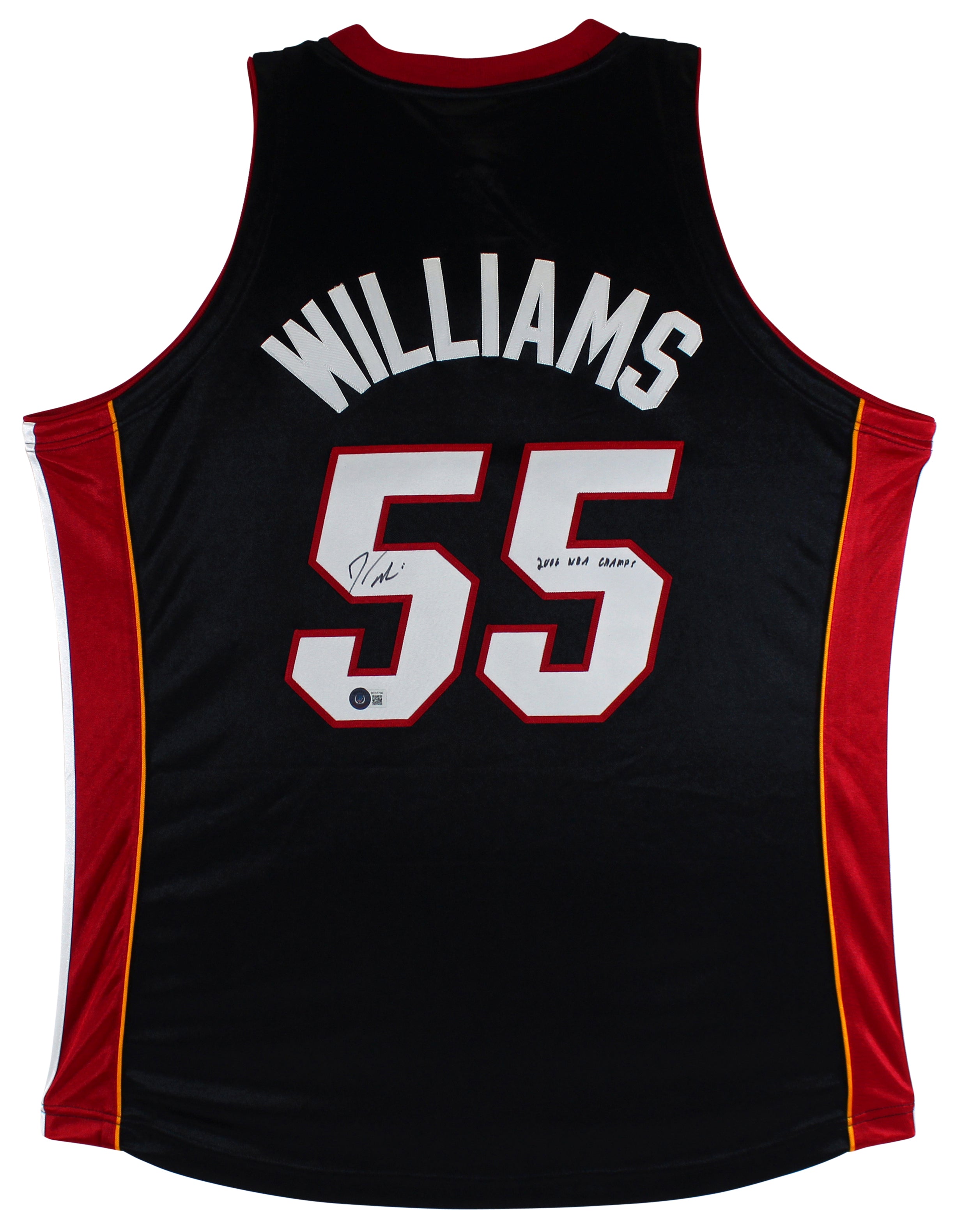 Heat Jason Williams "2006 NBA Champs" Signed Black M&N HWC Authentic Jersey BAS