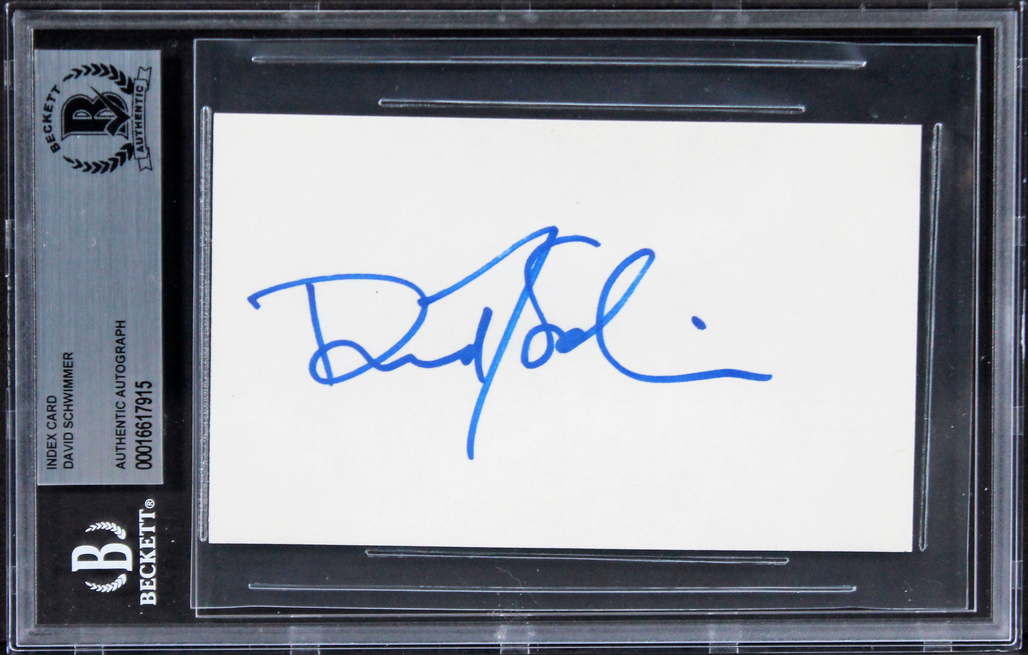 David Schwimmer Friends Authentic Signed 3x5 Index Card Autographed BAS Slabbed