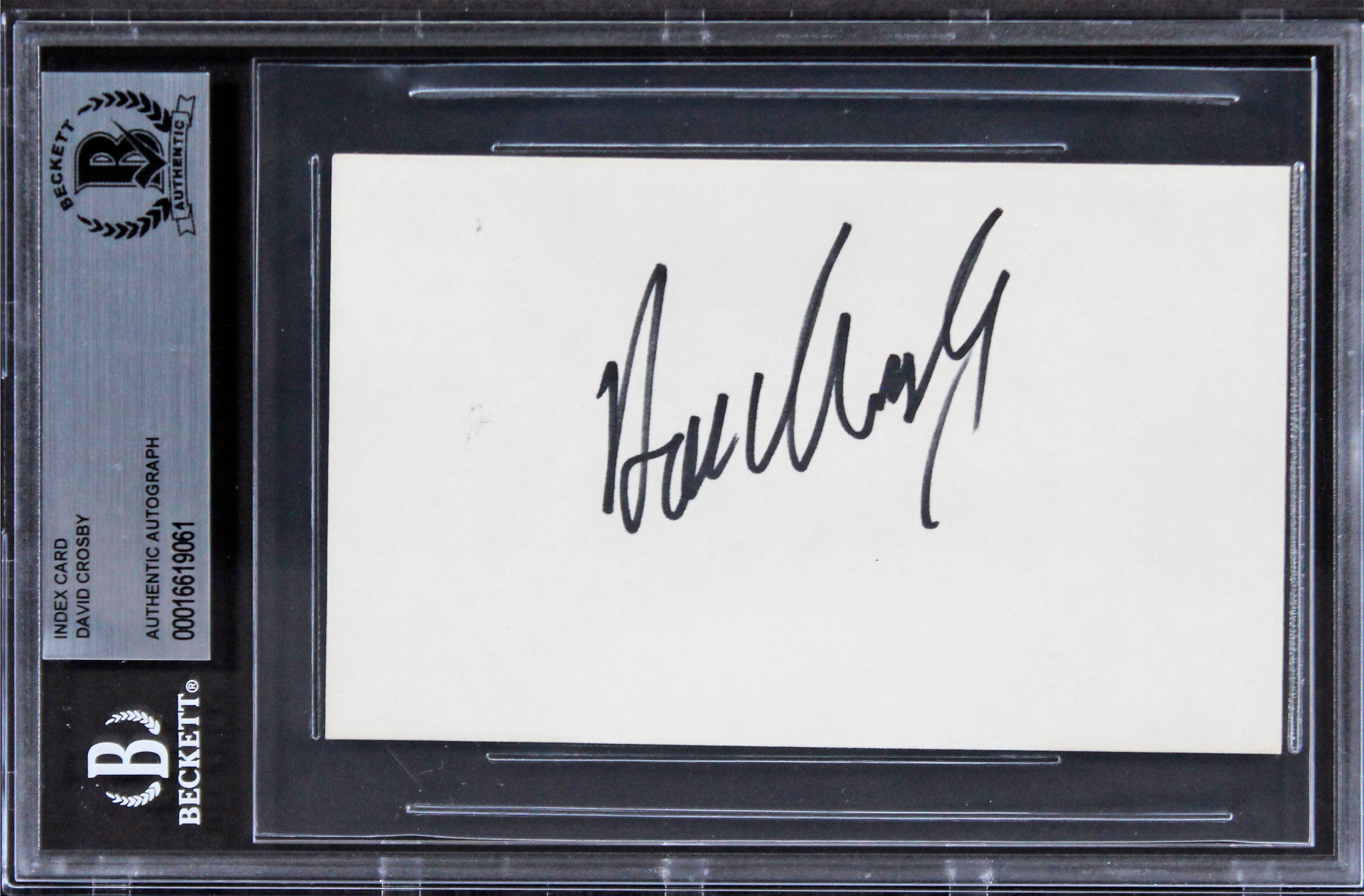 David Crosby The Birds Authentic Signed Index Card Autographed BAS Slabbed