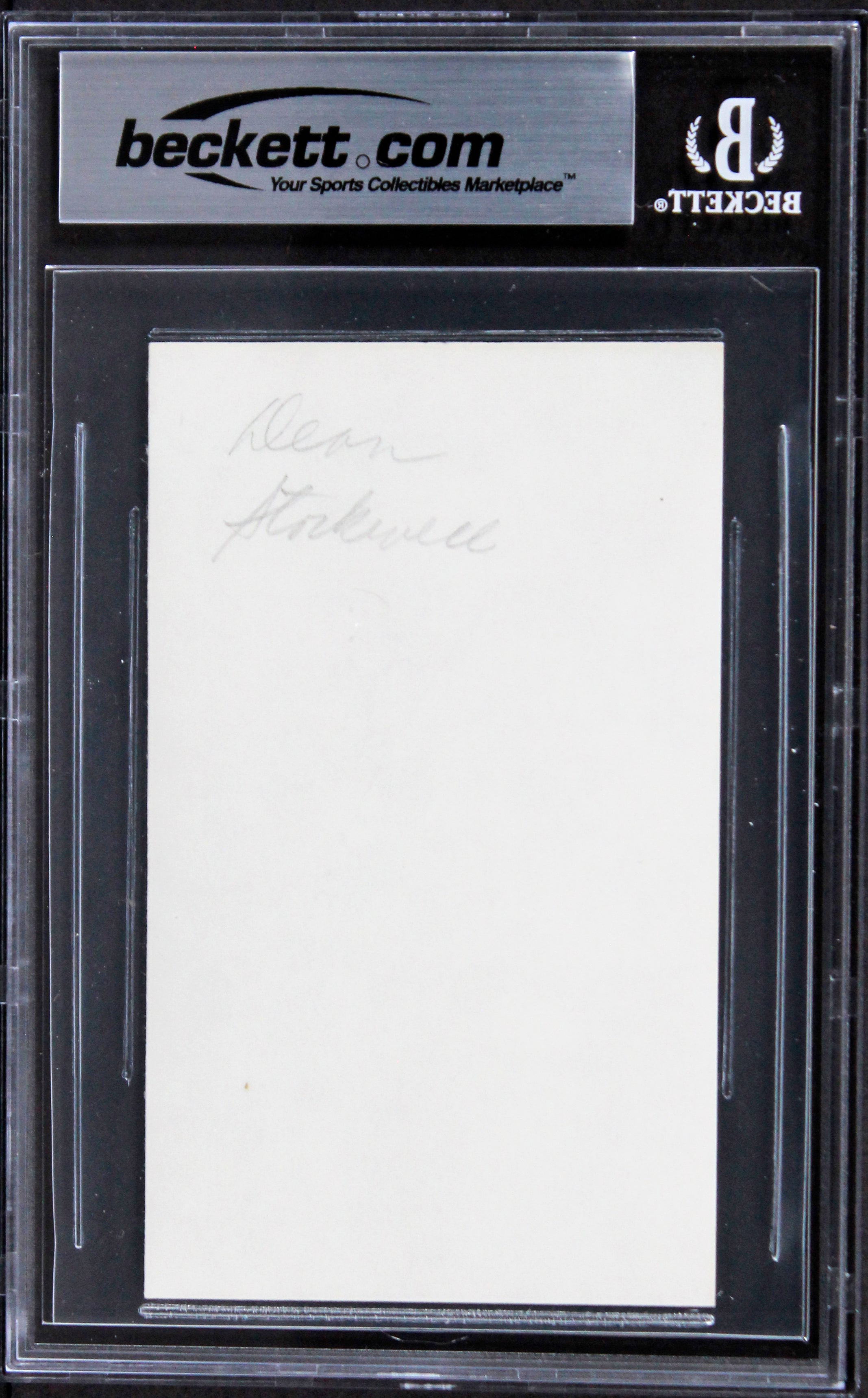 Dean Stockwell Quantum Leap Authentic Signed 3x5 Index Card BAS Slabbed