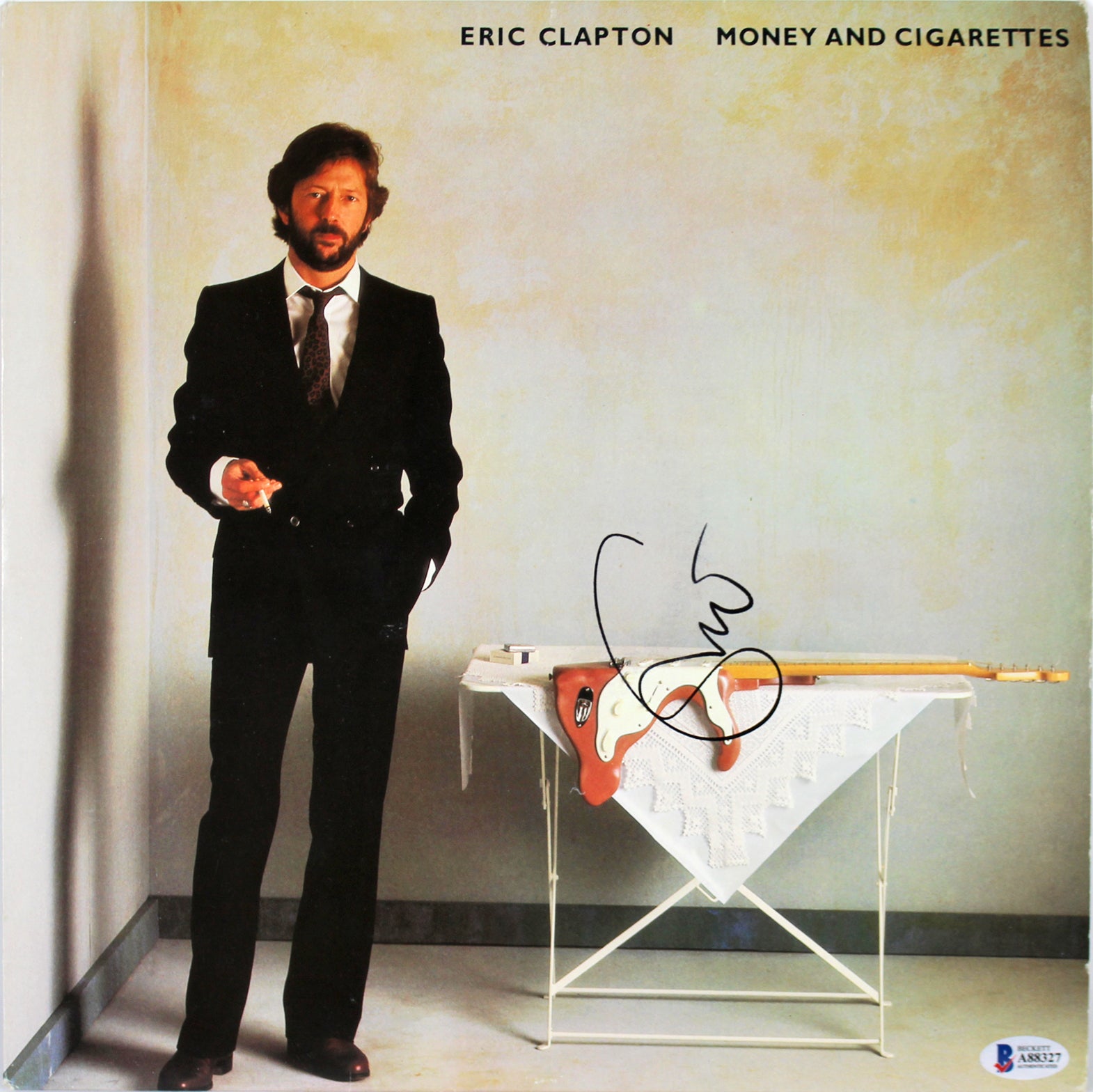 Eric Clapton Signed Money & Cigarettes Album Cover W/ Vinyl BAS #A88327