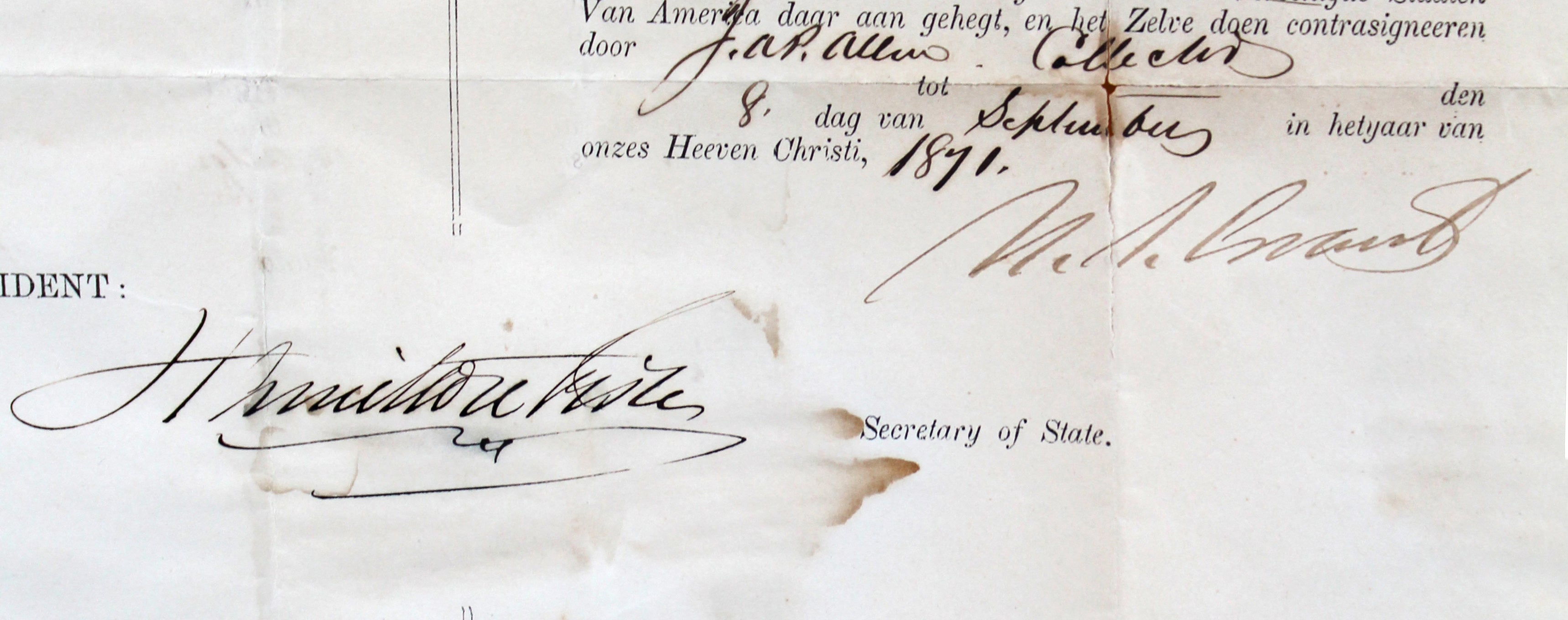 Ulysses S. Grant Signed & Framed 16x20 4 Language Ship's Passport BAS #AC26907
