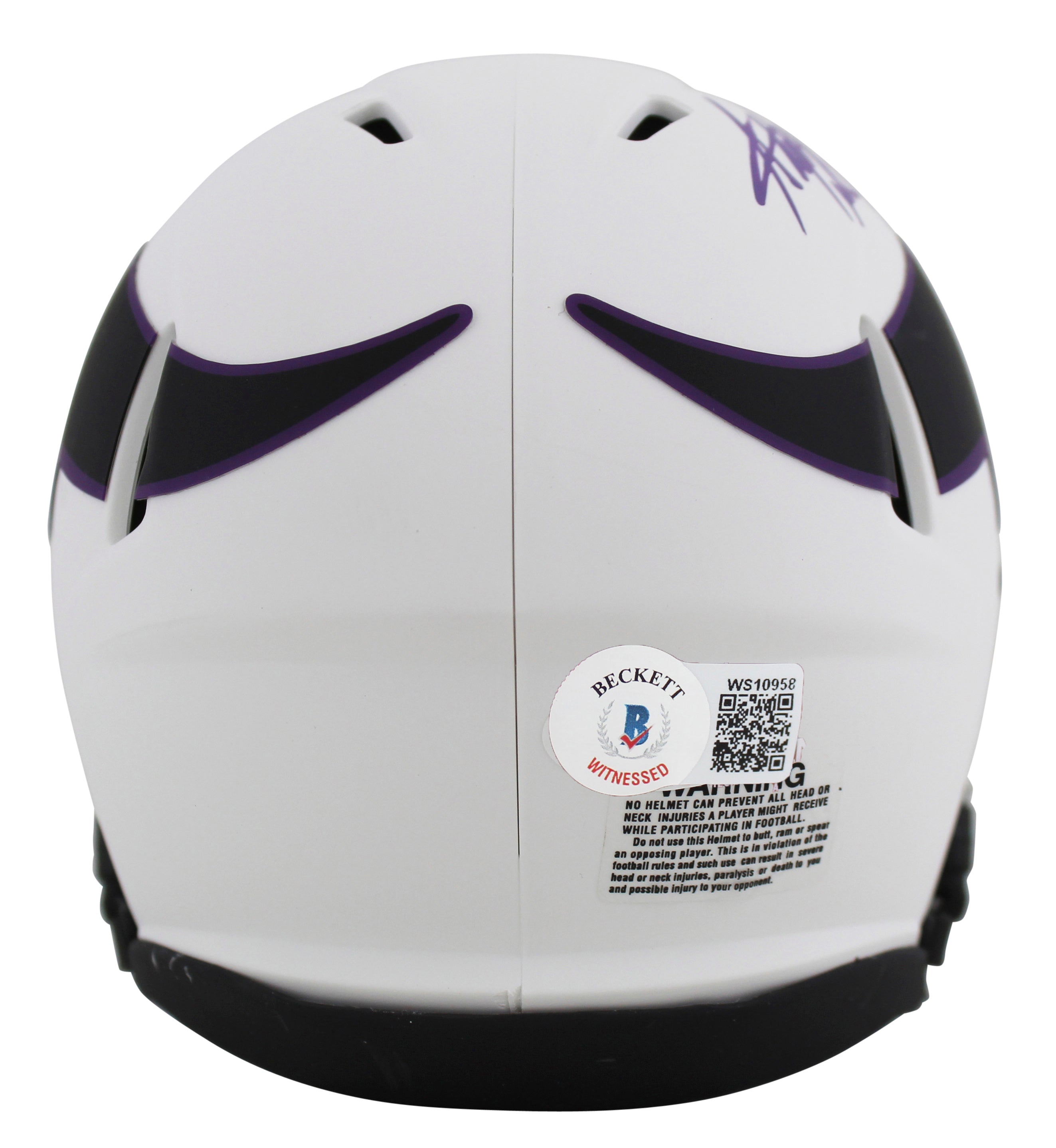 Vikings Adrian Peterson Authentic Signed Lunar Speed Mini Helmet w/ Case BAS Wit