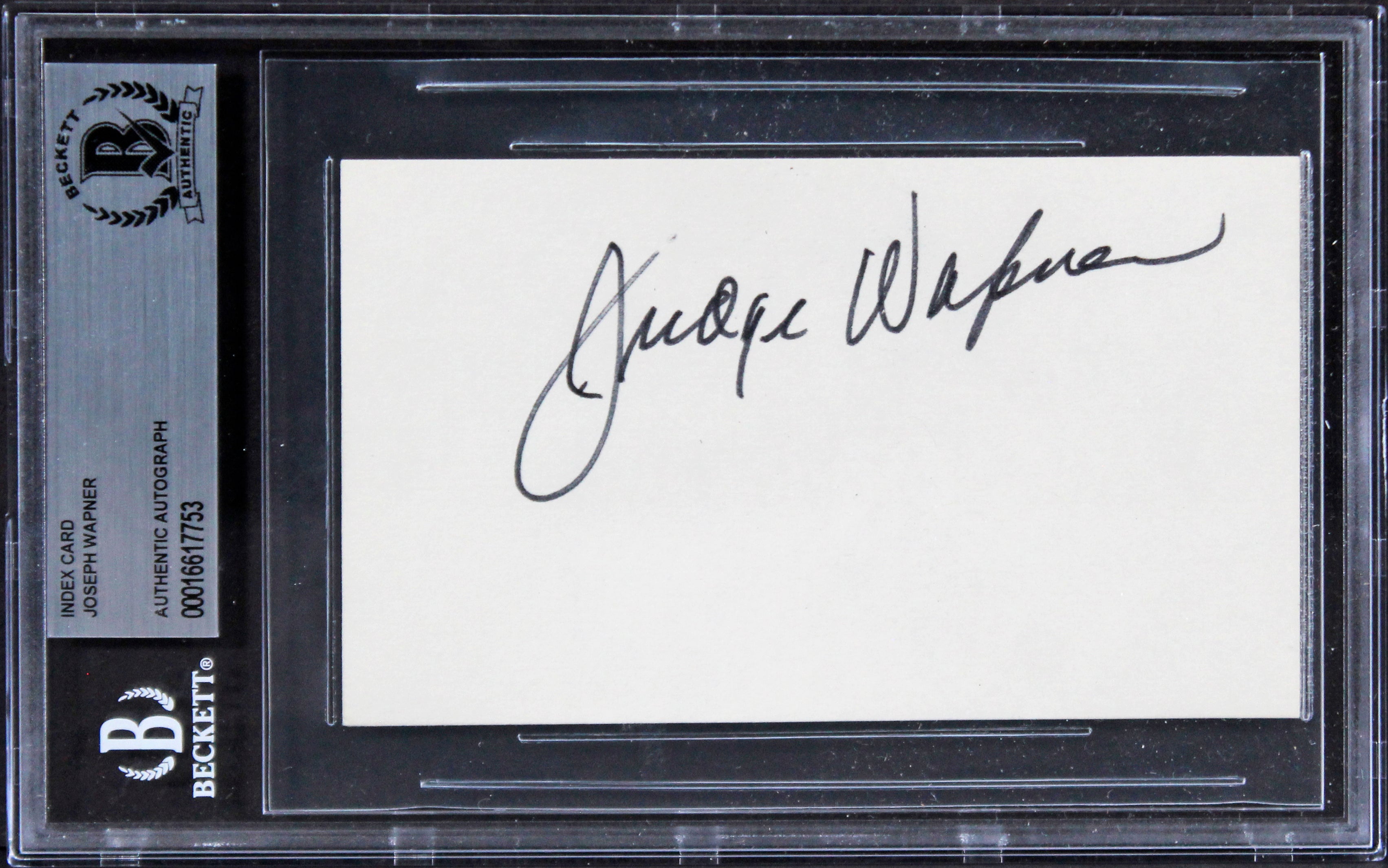Joseph Wapner The People's Court Authentic Signed 3x5 Index Card BAS Slabbed 2