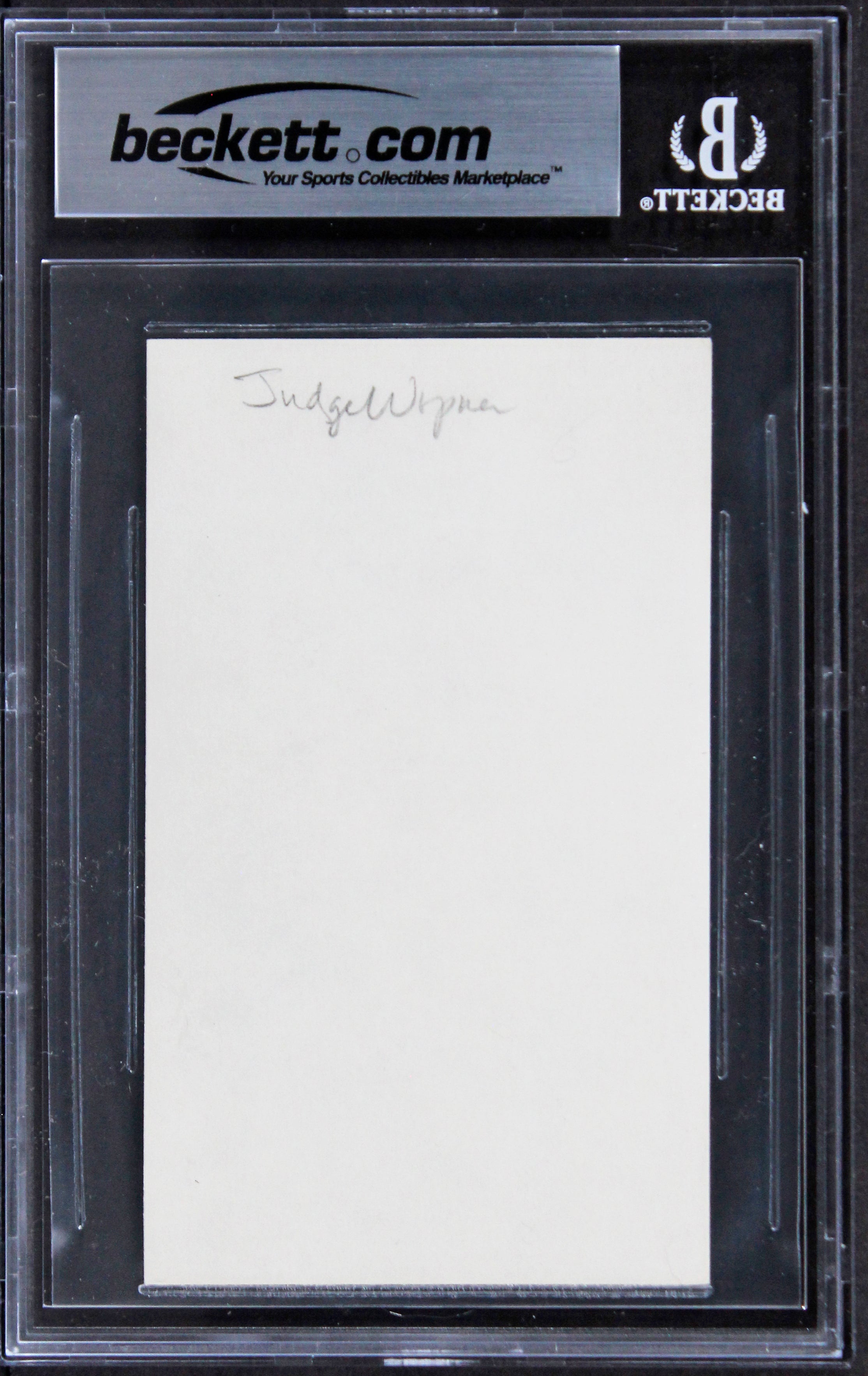 Joseph Wapner The People's Court Authentic Signed 3x5 Index Card BAS Slabbed 2