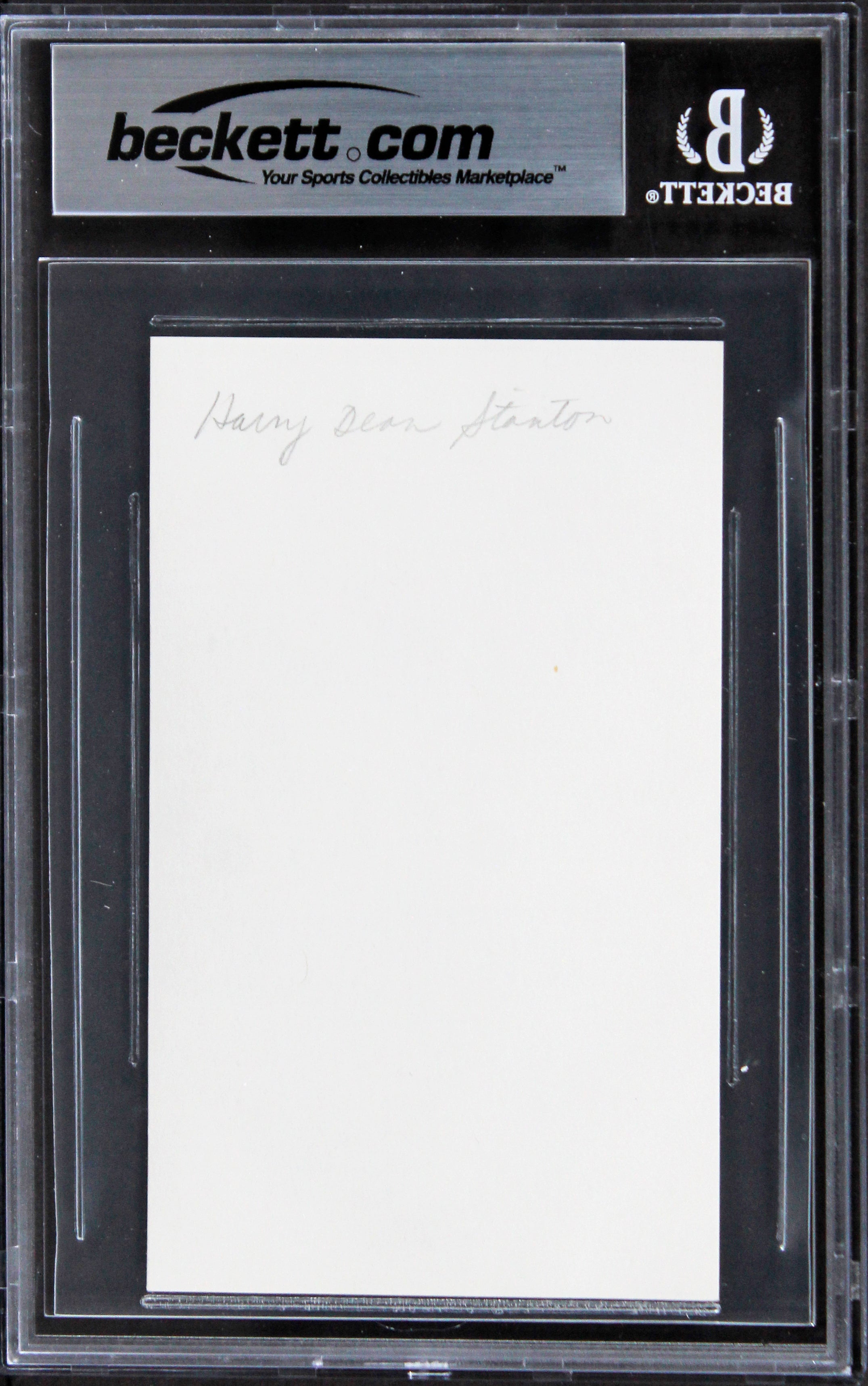 Harry Dean Stanton Alien Authentic Signed 3x5 Index Card BAS Slabbed 1