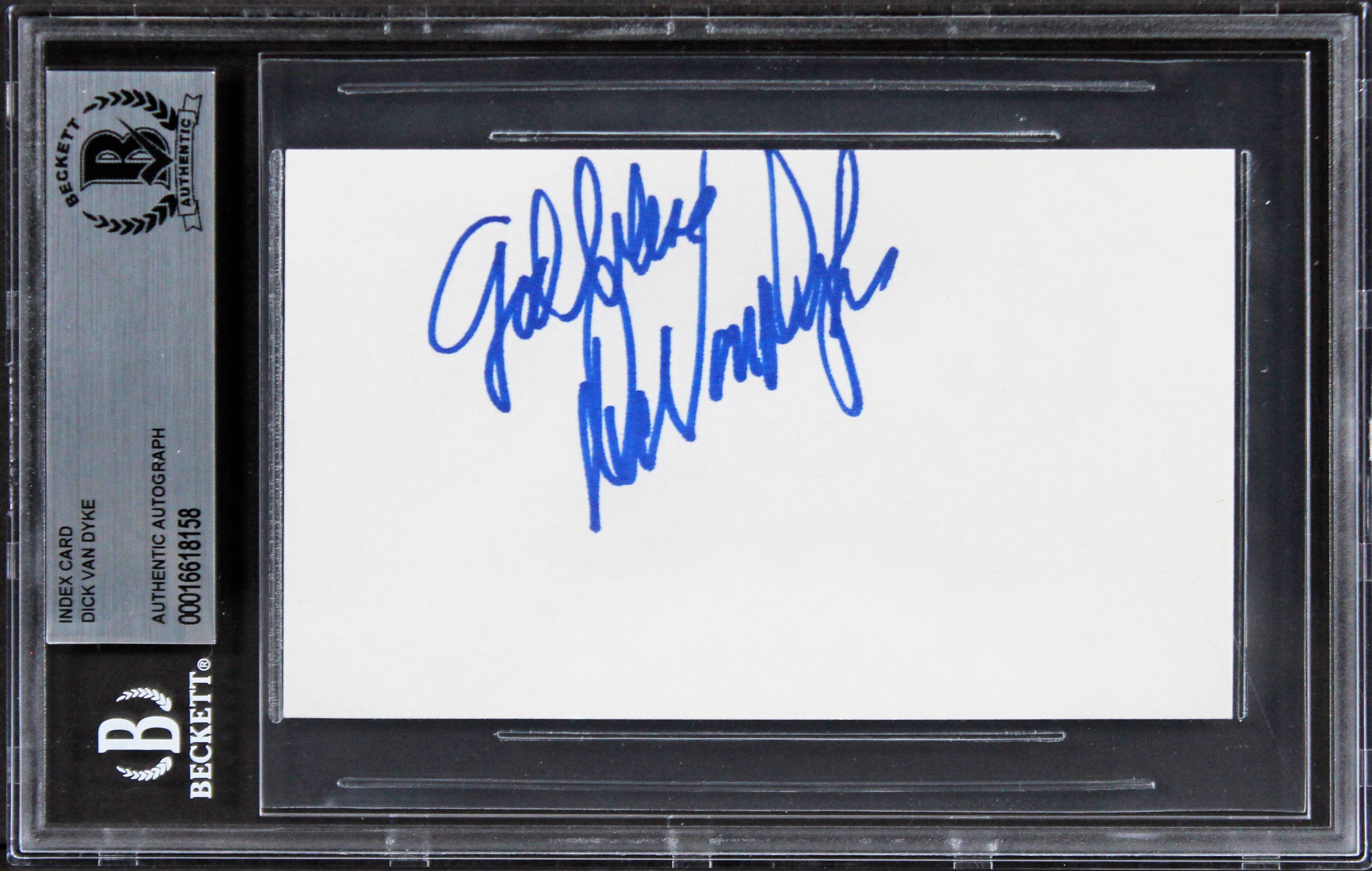 Dick Van Dyke Mary Poppins Authentic Signed 3x5 Index Card BAS Slabbed 1