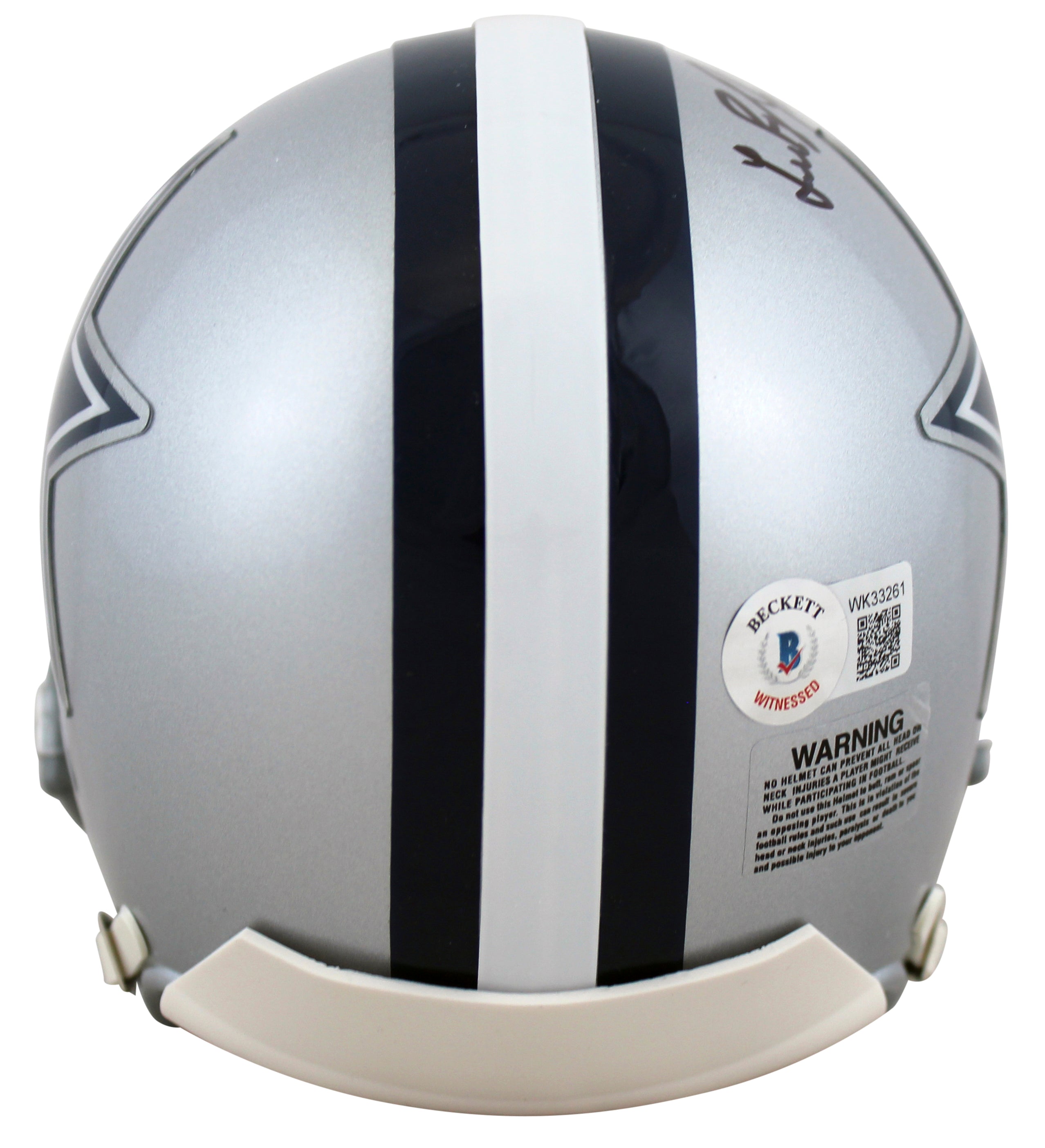 Cowboys Lee Roy Jordan Authentic Signed Silver Rep Mini Helmet BAS Witnessed