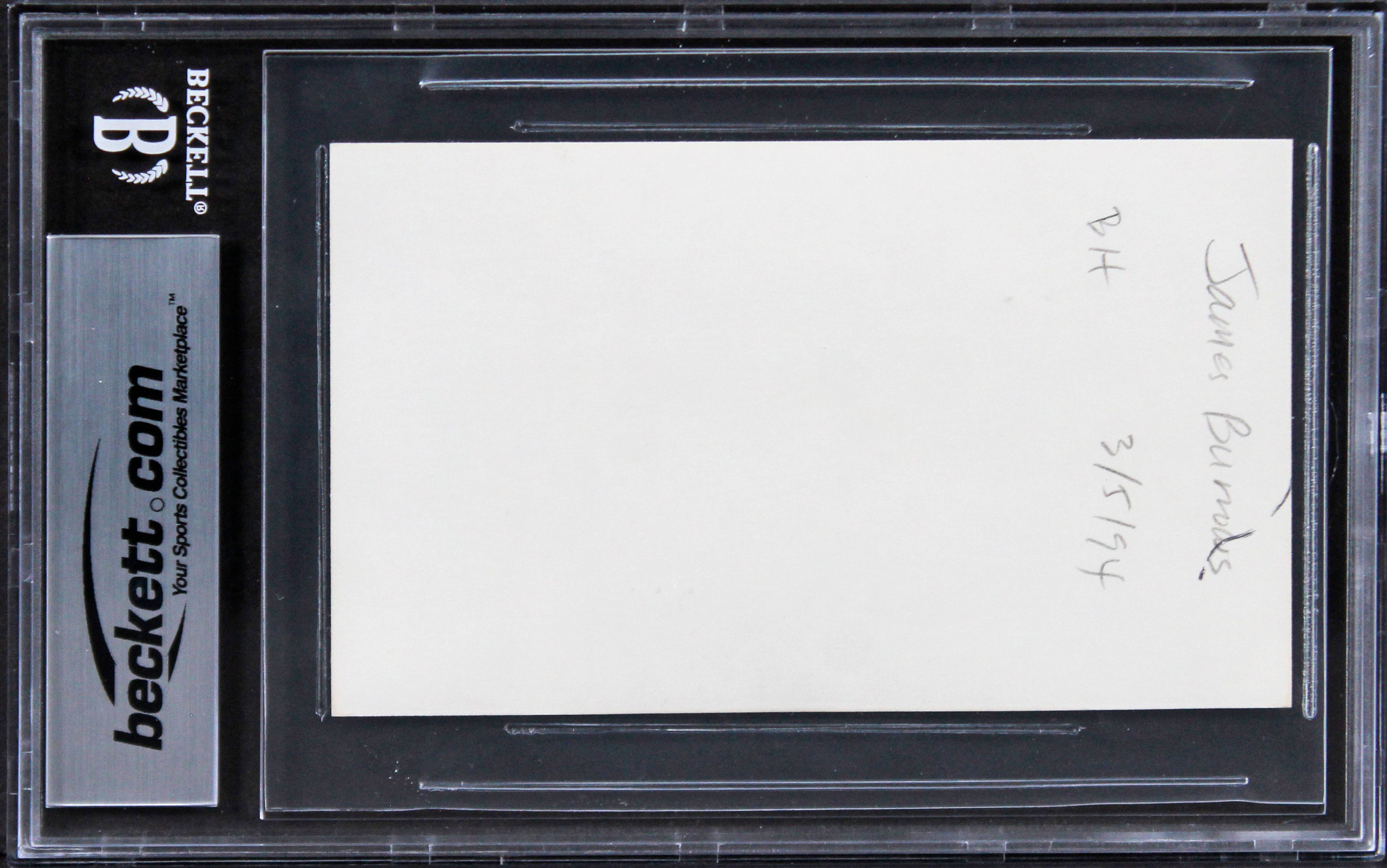James Burrows Cheers Authentic Signed 3x5 Index Card Autographed BAS Slabbed 1