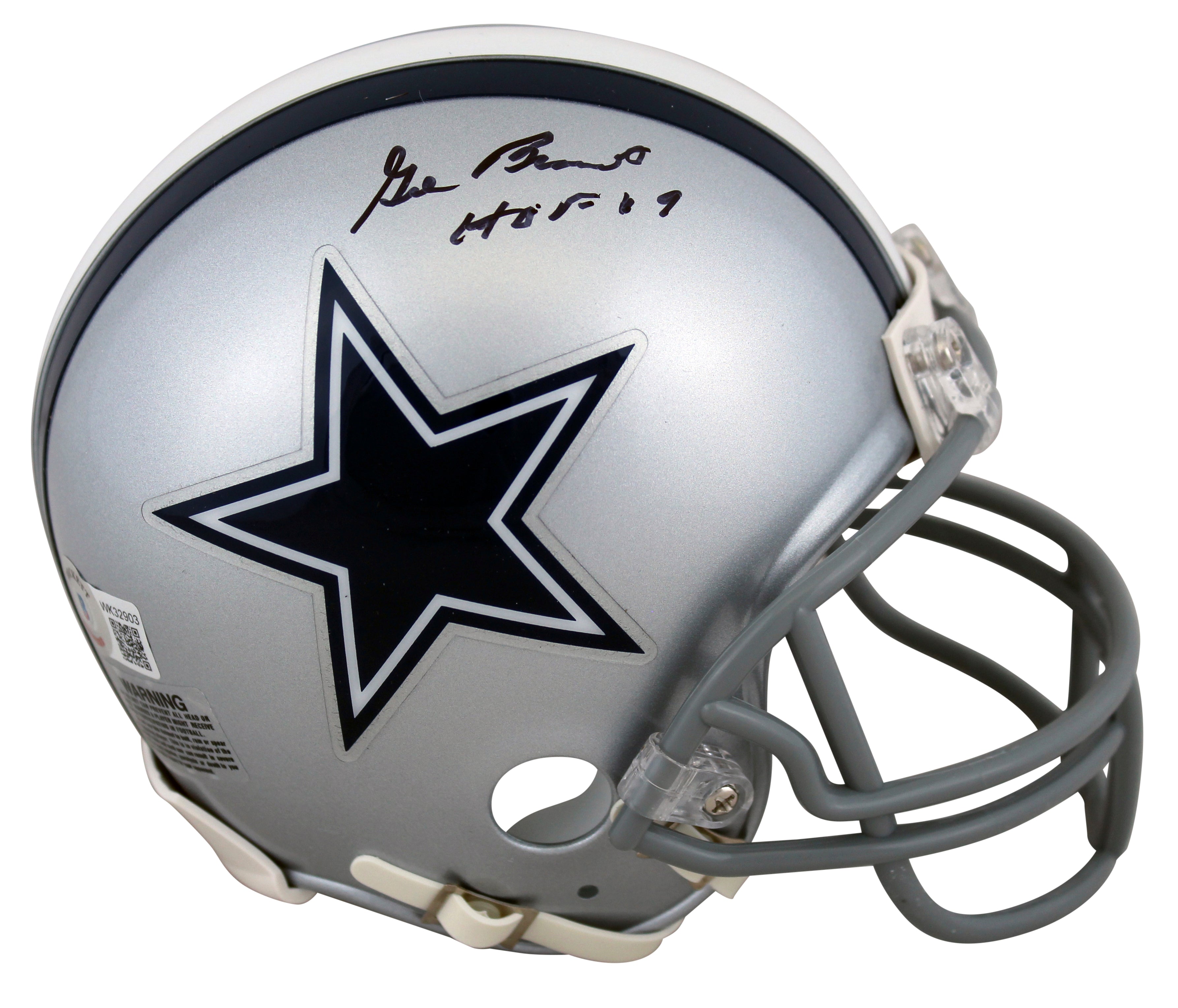 Cowboys Gil Brandt Authentic Signed Silver Rep Mini Helmet BAS Witnessed