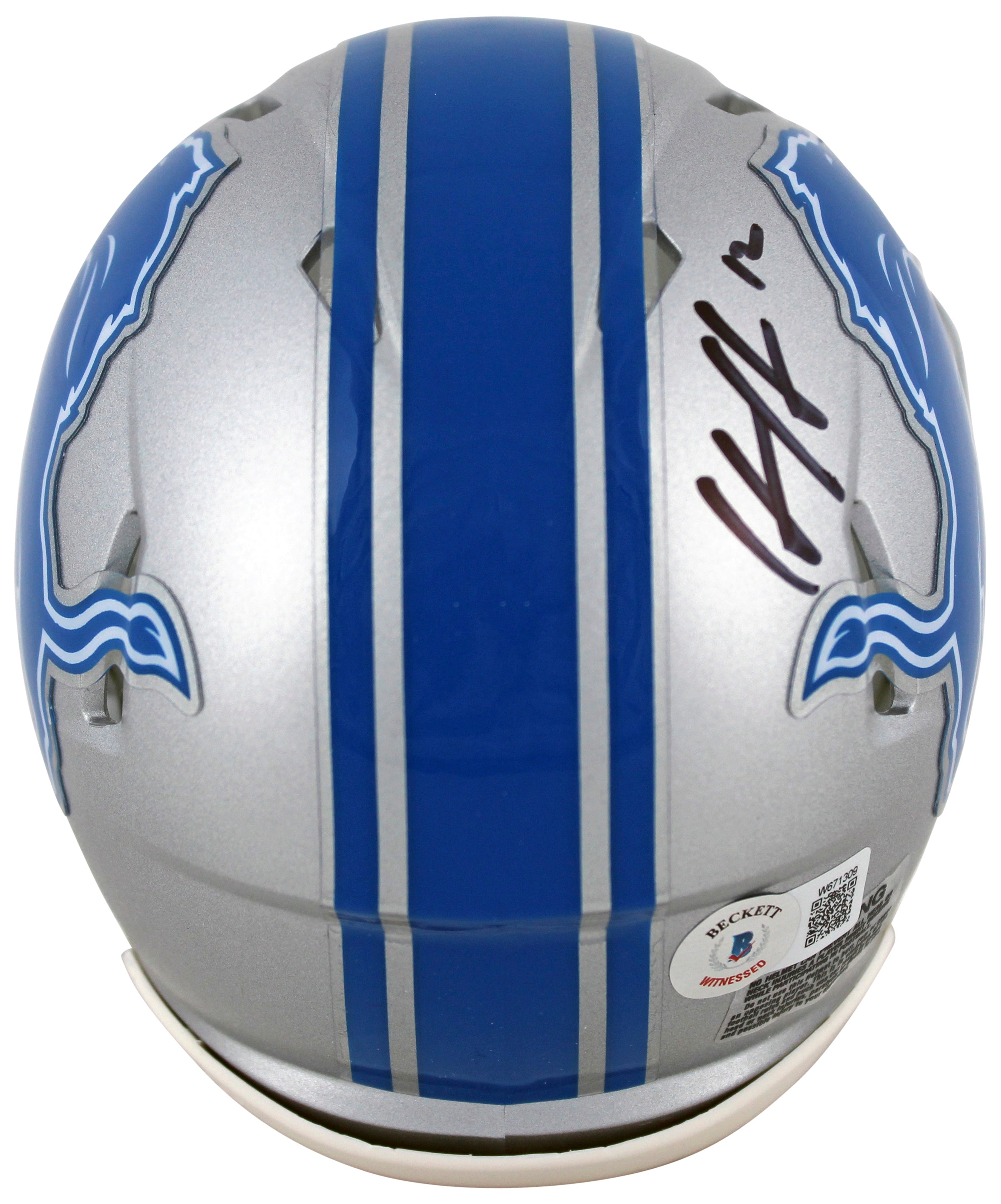 Lions Hendon Hooker Authentic Signed Speed Mini Helmet BAS Witnessed