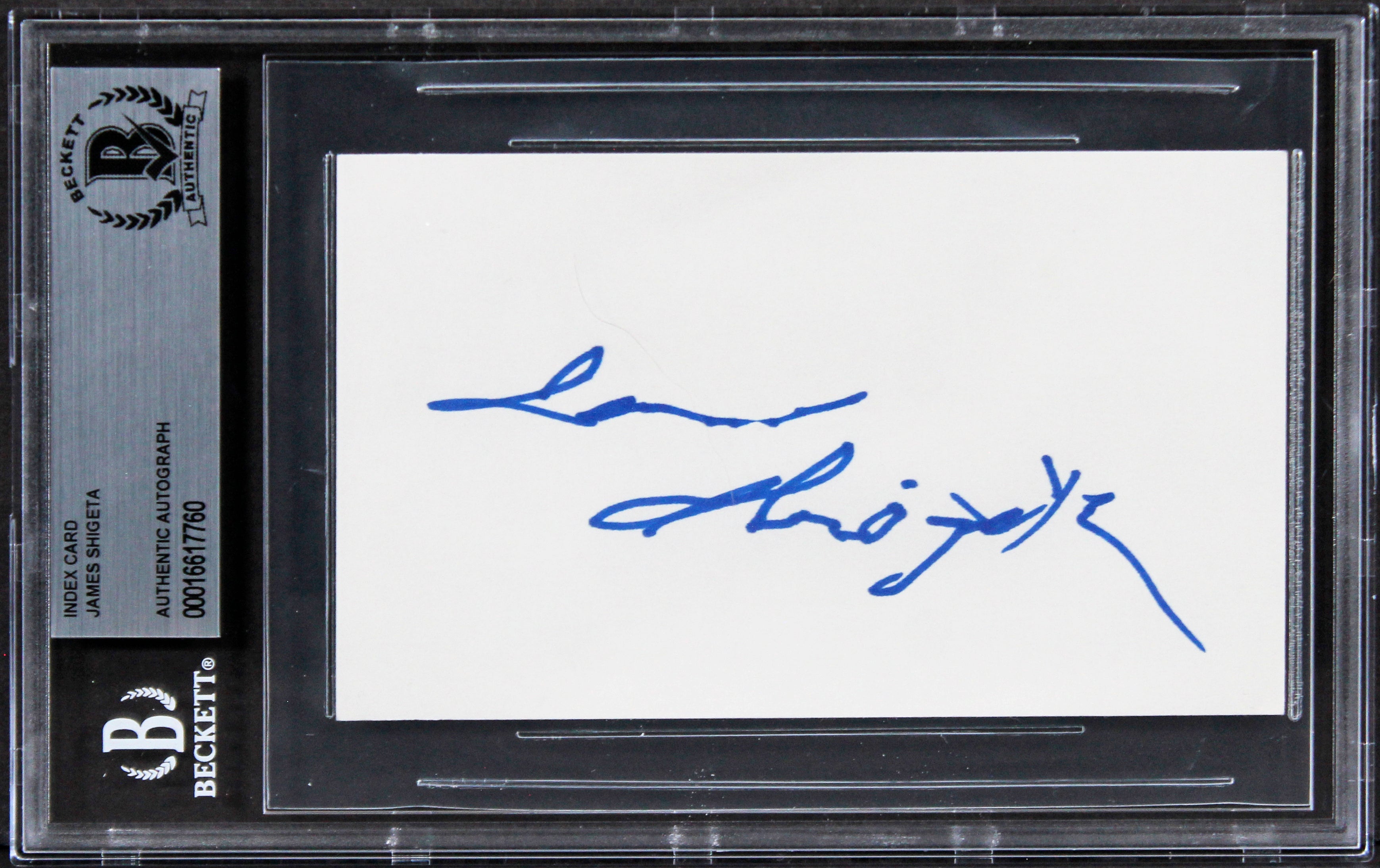 James Shigeta Die Hard Authentic Signed 3x5 Index Card Autographed BAS Slabbed 1