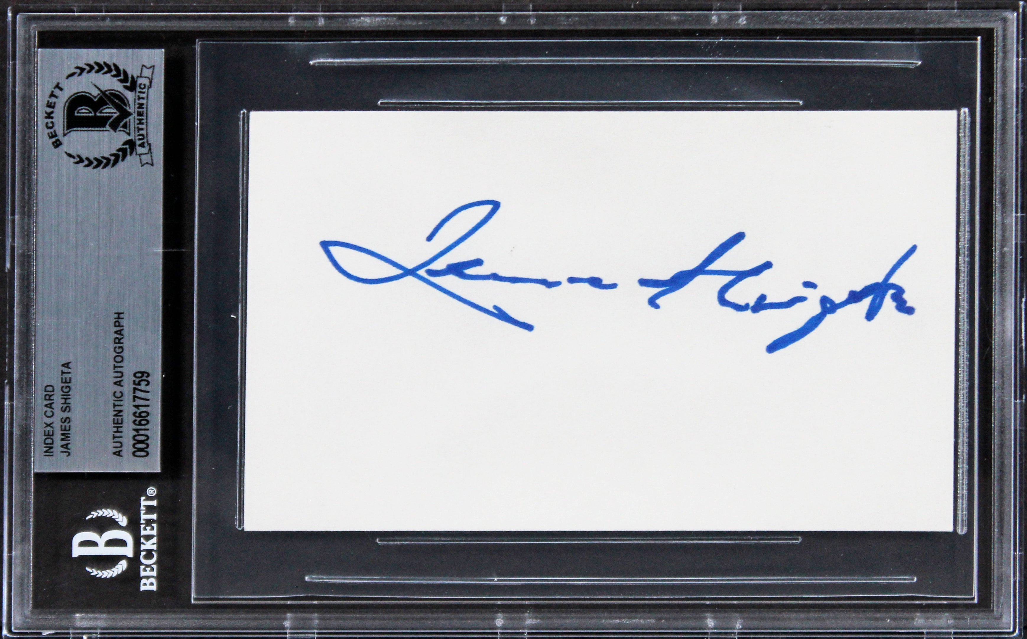 James Shigeta Die Hard Authentic Signed 3x5 Index Card Autographed BAS Slabbed 2