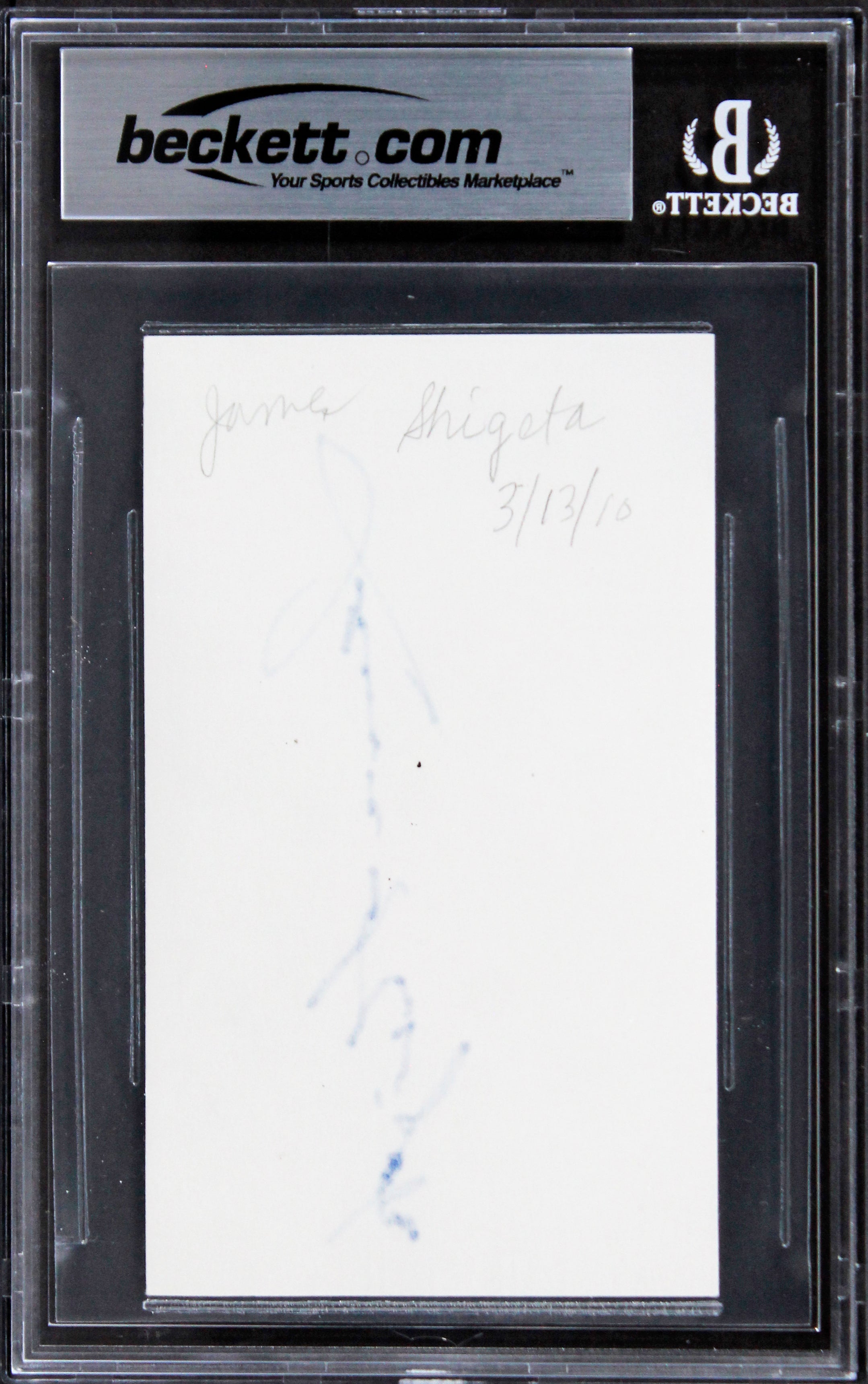 James Shigeta Die Hard Authentic Signed 3x5 Index Card Autographed BAS Slabbed 2