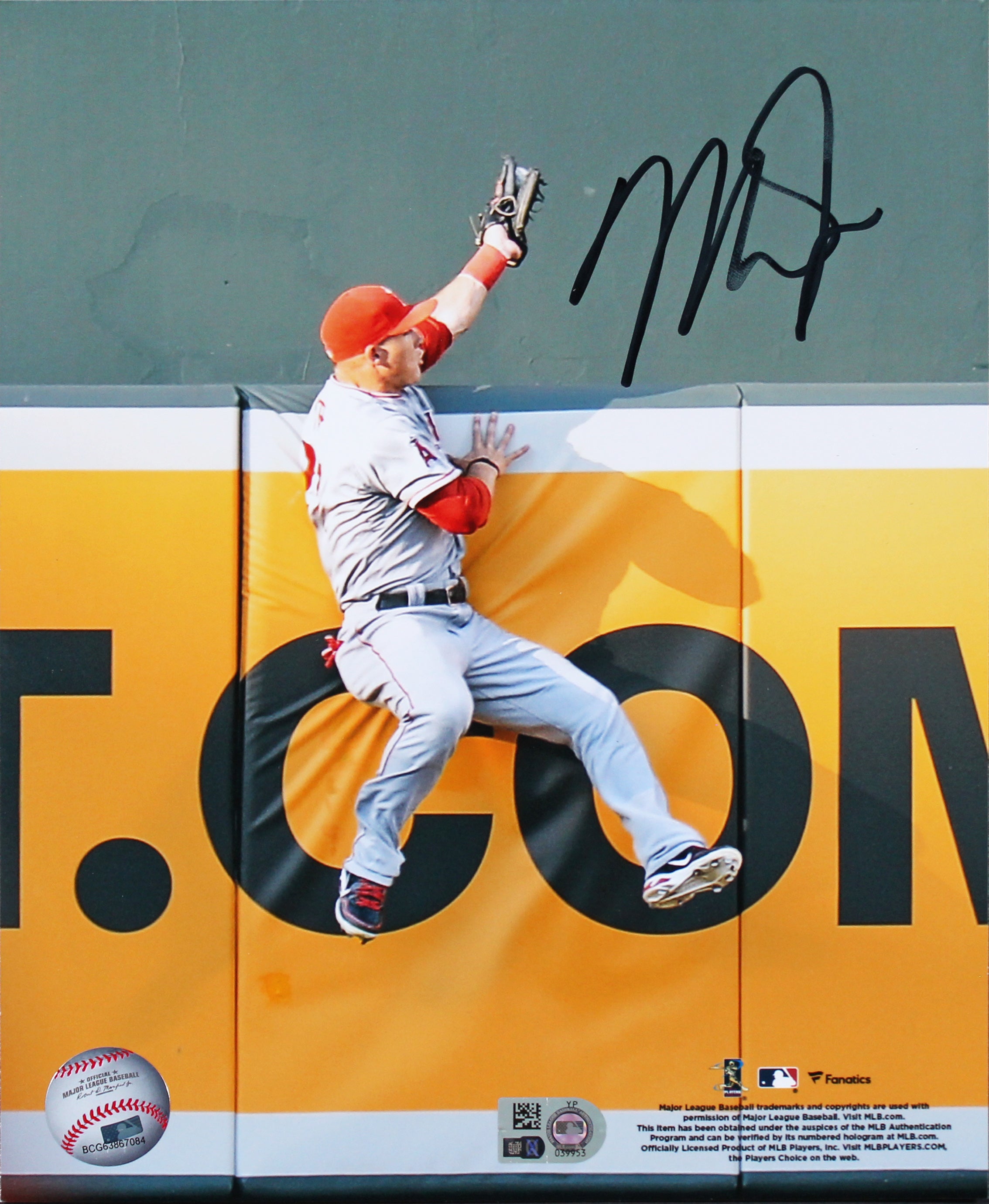 Angels Mike Trout Authentic Signed 8x10 Photo Autographed MLB #YP039953