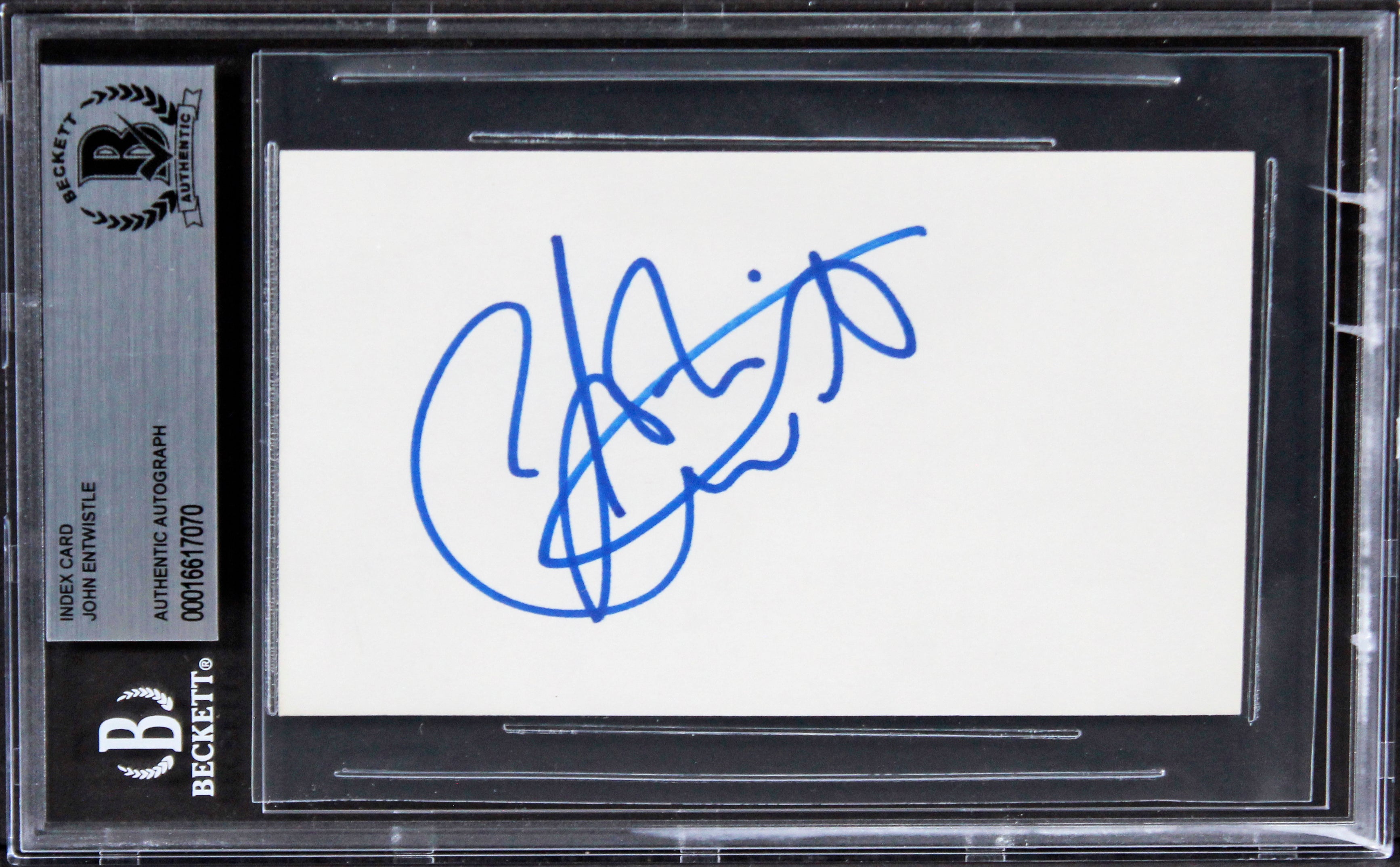 John Entwistle The Who Authentic Signed 3x5 Index Card Autographed BAS Slabbed 2