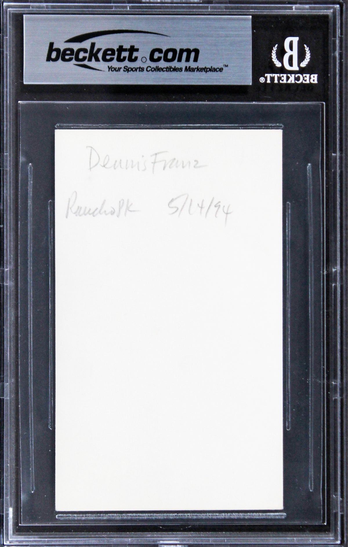 Dennis Franz NYPD Blue Authentic Signed 3x5 Index Card Autographed BAS Slabbed 2