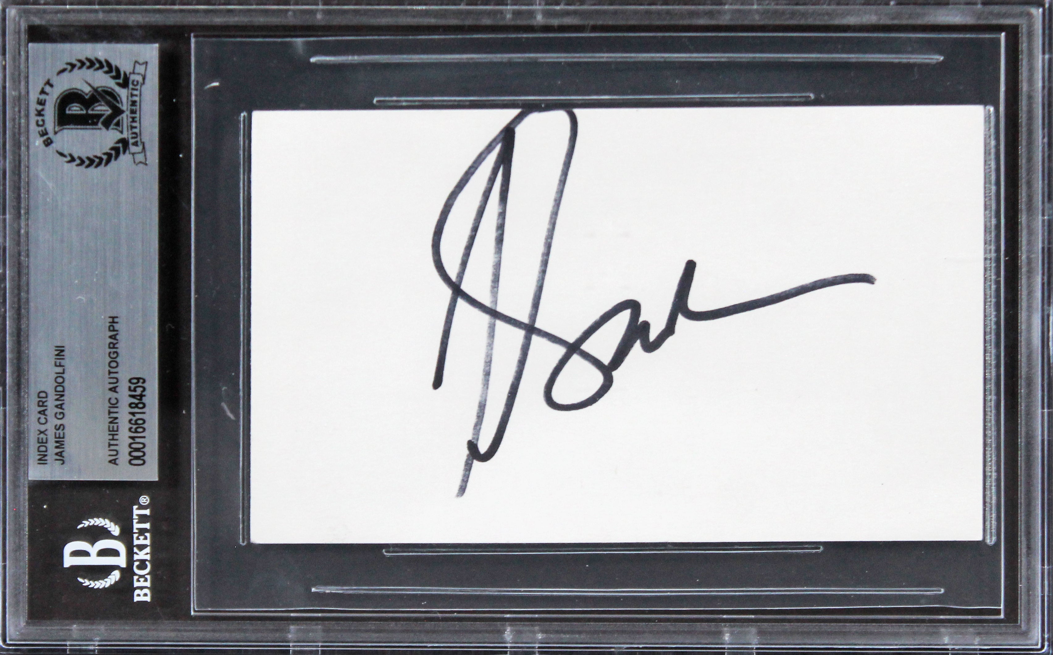 James Gandolfini The Sopranos Authentic Signed 3x5 Index Card BAS Slabbed 2