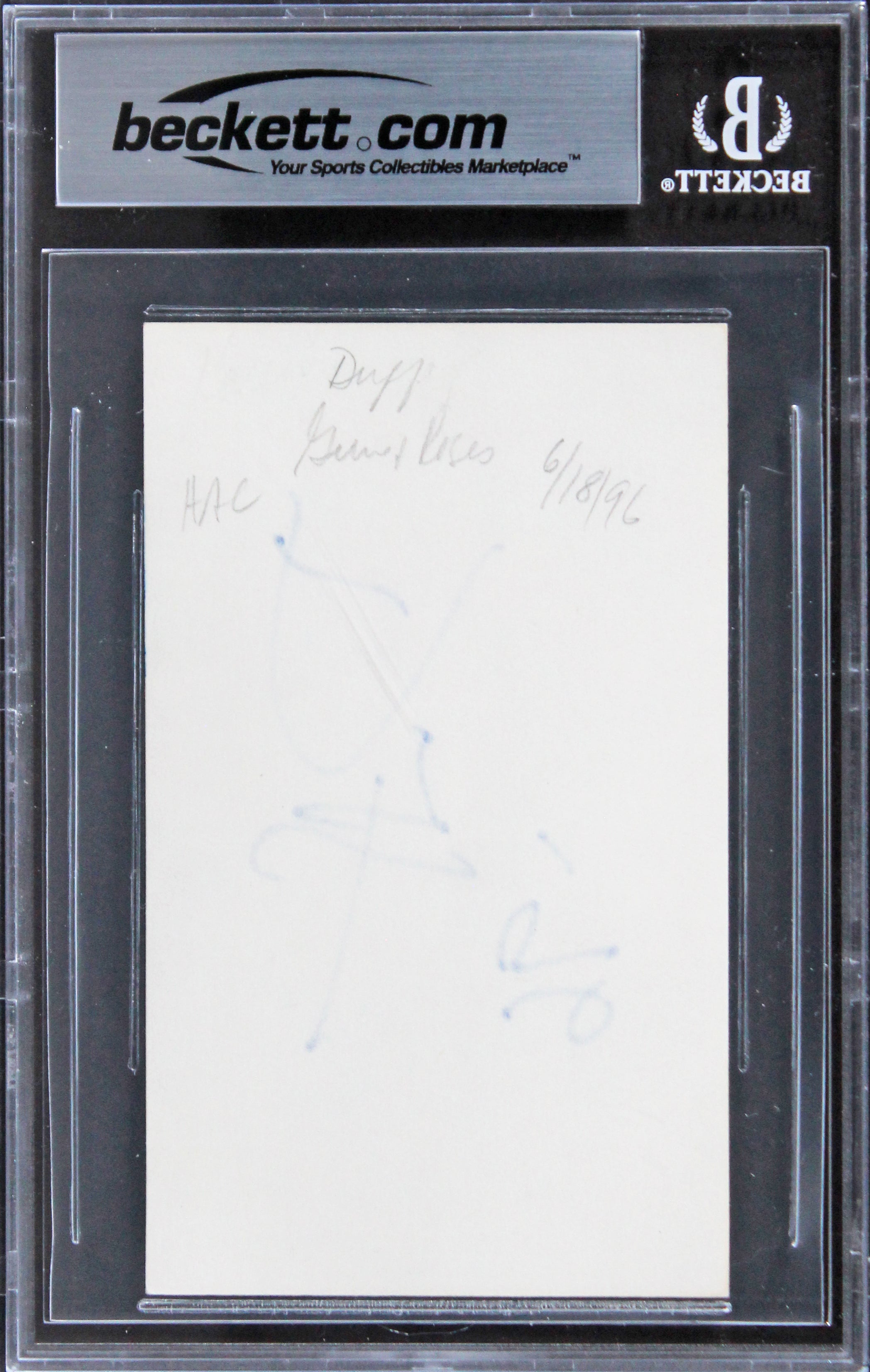 Duff McKagan Guns N' Roses "96" Authentic Signed 3x5 Index Card BAS Slabbed