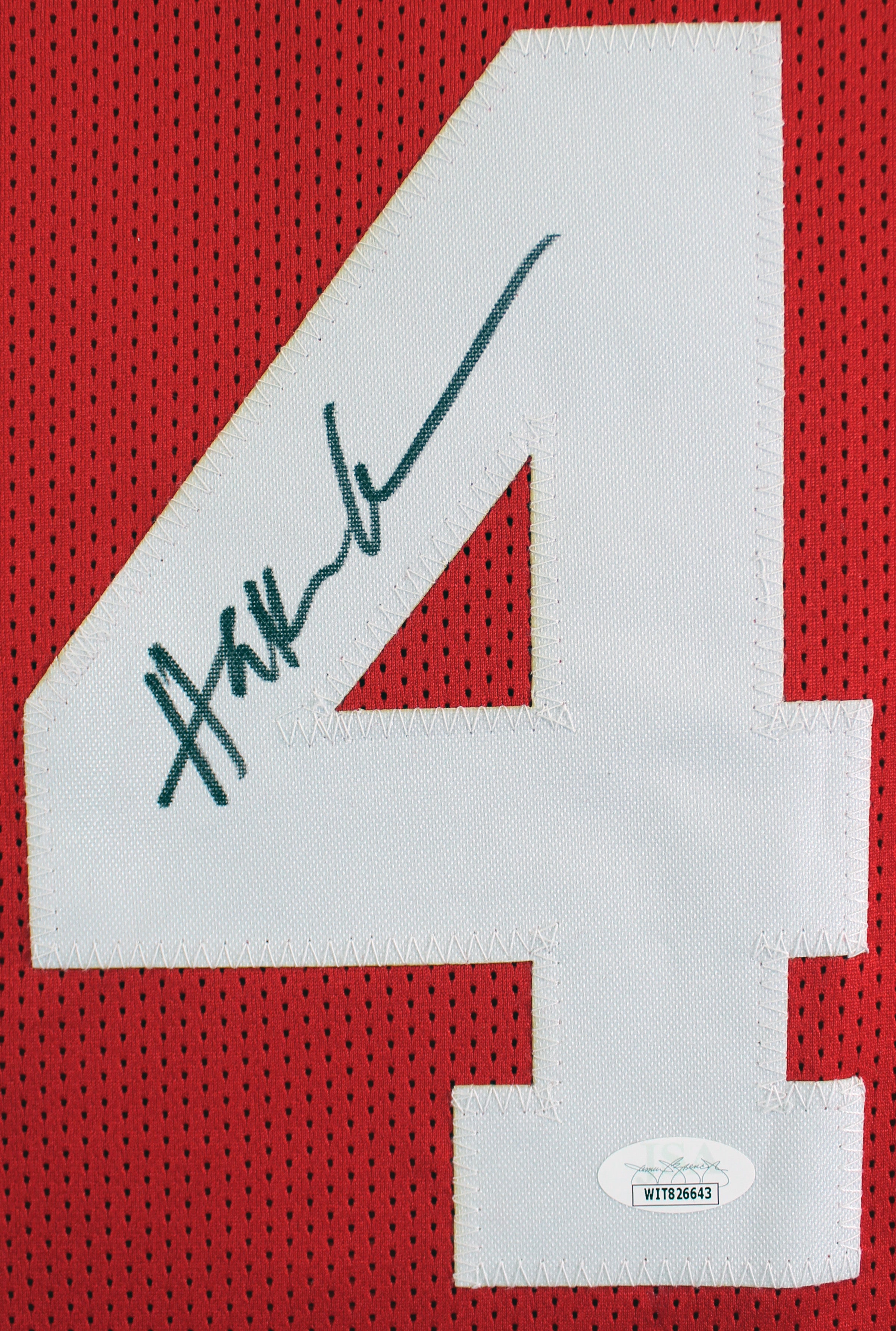 Hakeem Olajuwon Authentic Signed Red Pro Style Jersey Autographed JSA Witnessed