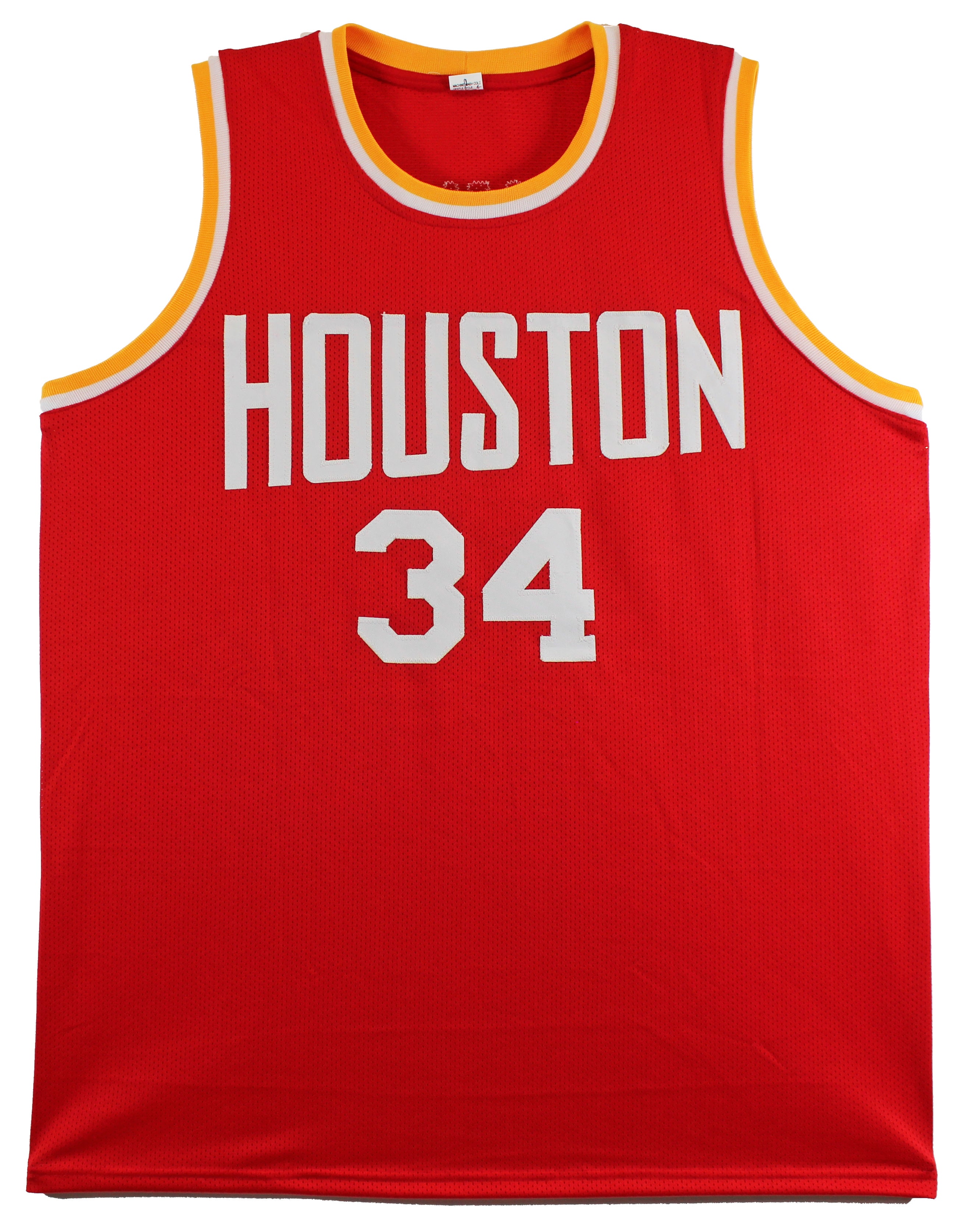 Hakeem Olajuwon Authentic Signed Red Pro Style Jersey Autographed JSA Witnessed
