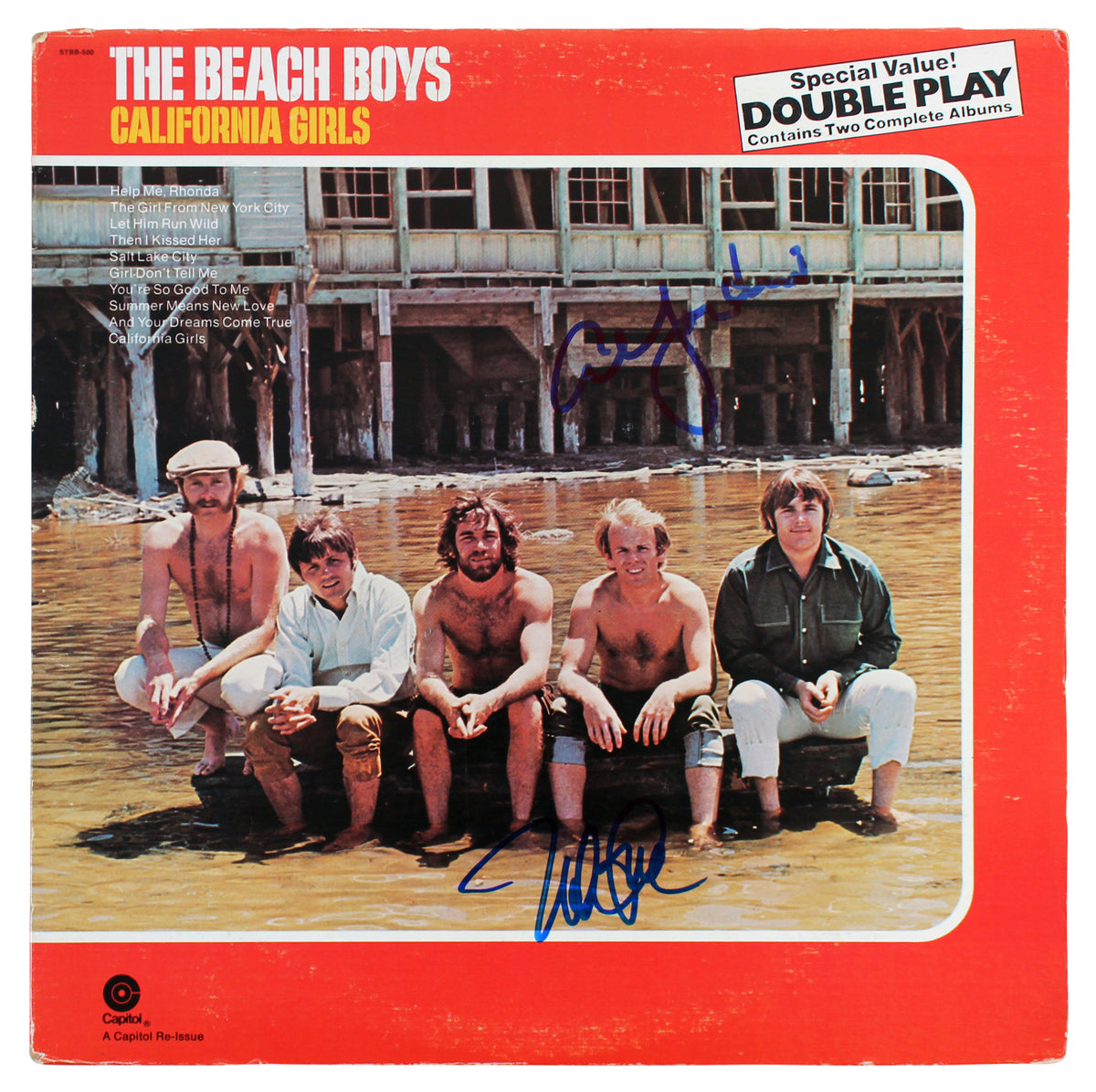 The Beach Boys Mike Love & Al Jardine Signed California Girls Album Cover BAS