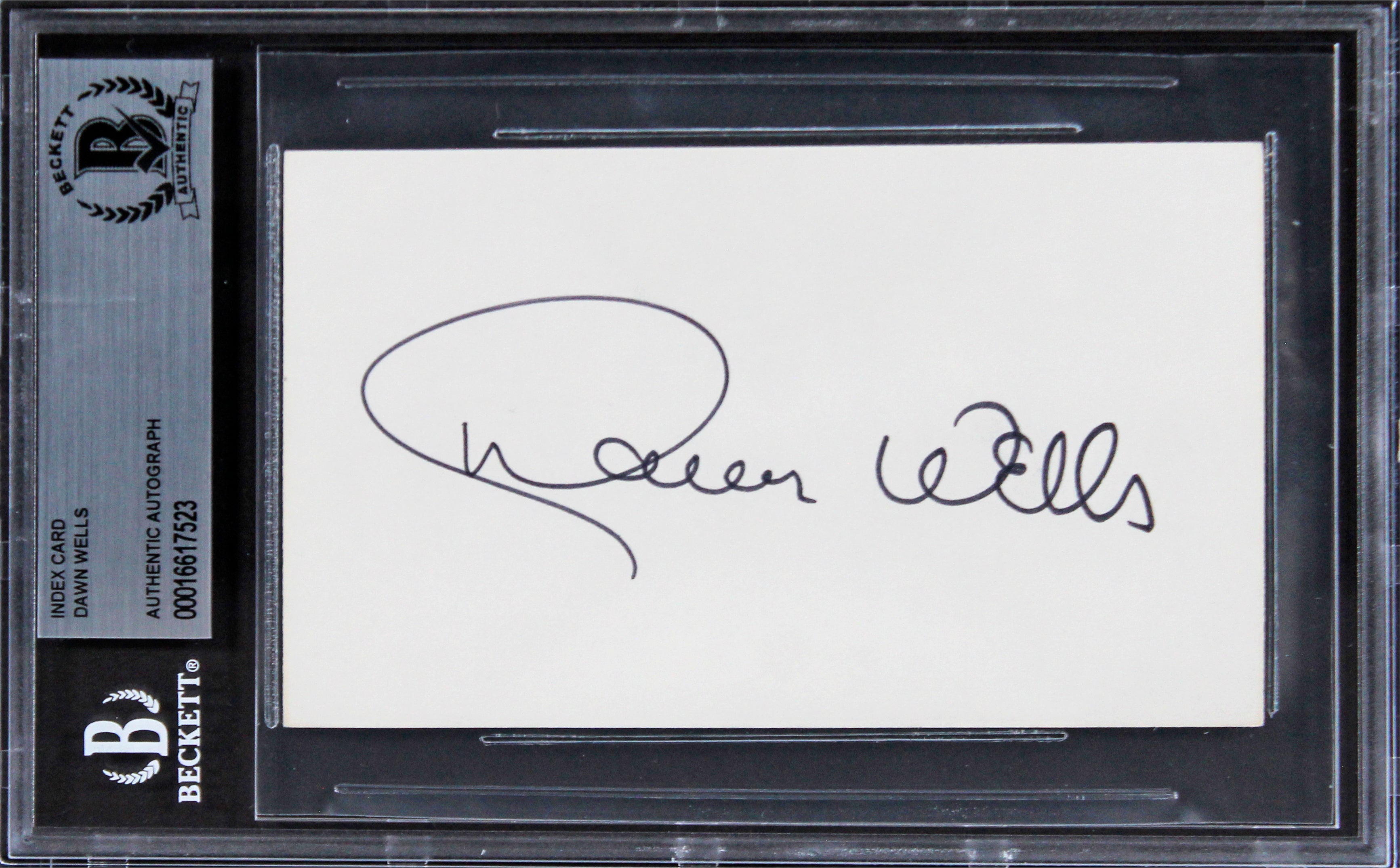 Dawn Wells Gilligan's Island Authentic Signed 3x5 Index Card BAS Slabbed 2