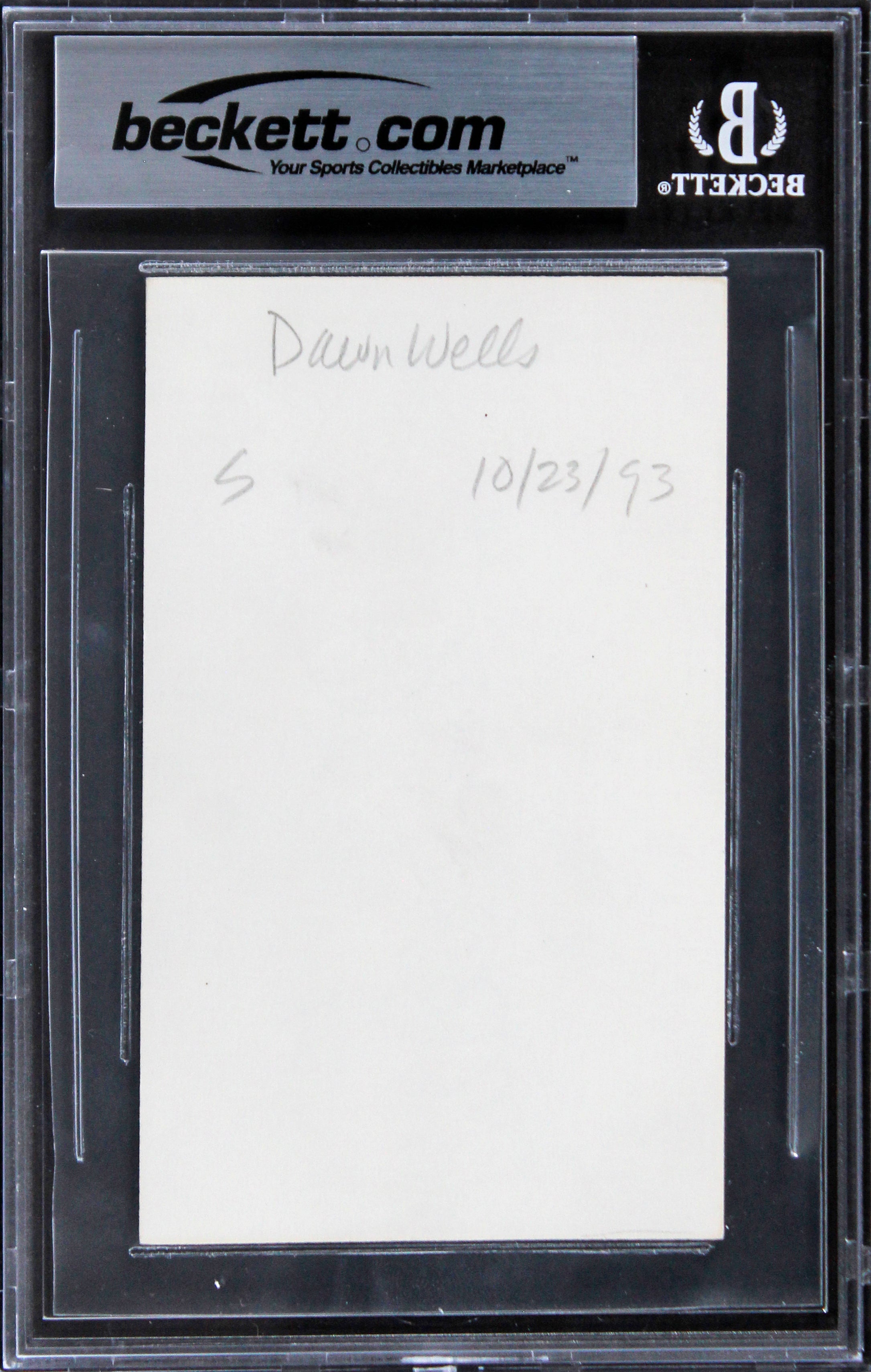 Dawn Wells Gilligan's Island Authentic Signed 3x5 Index Card BAS Slabbed 2