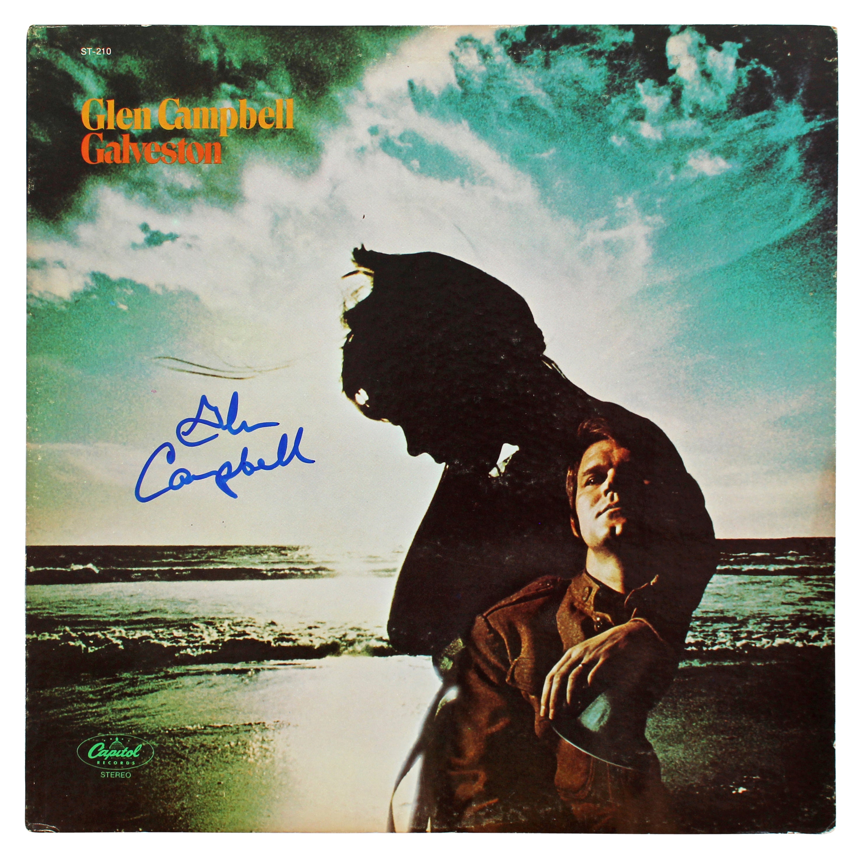 Glen Campbell Authentic Signed Galveston Album Cover Autographed BAS #BF88109