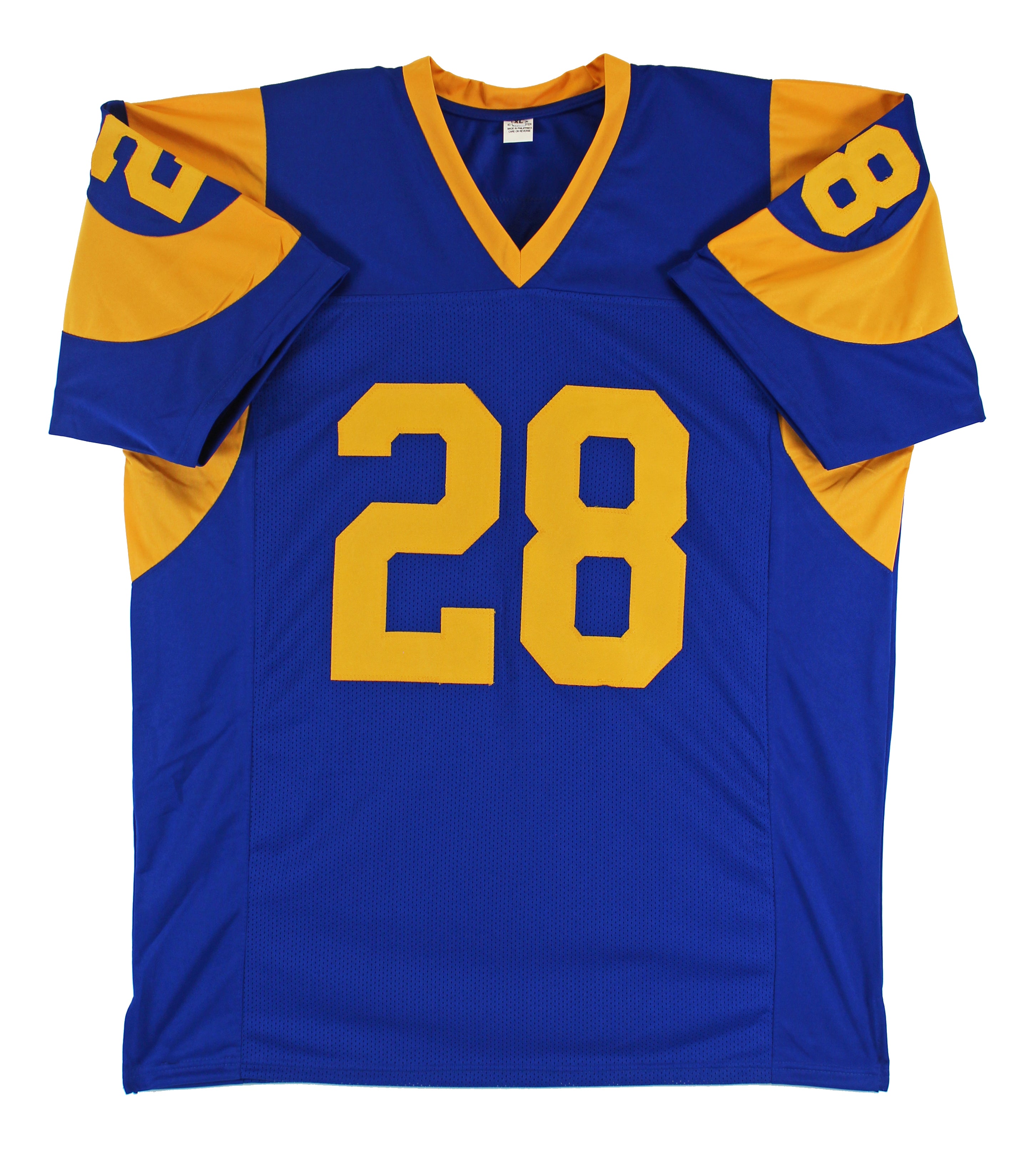 Rams Marshall Faulk Authentic Signed Blue Jersey Autographed BAS